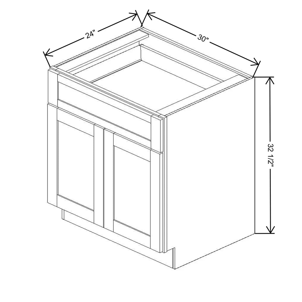 Fabuwood Allure Galaxy Frost 30" W x 32 1/2" H x 24" D ADA Double Door Base Cabinet