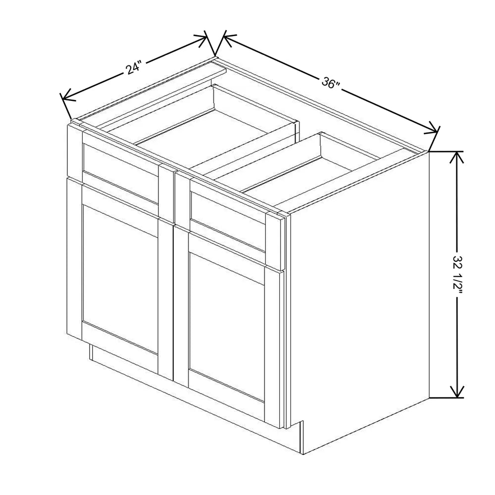 Fabuwood Allure Galaxy Cobblestone 36" W x 32 1/2" H x 24" D ADA Double Door Base Cabinet