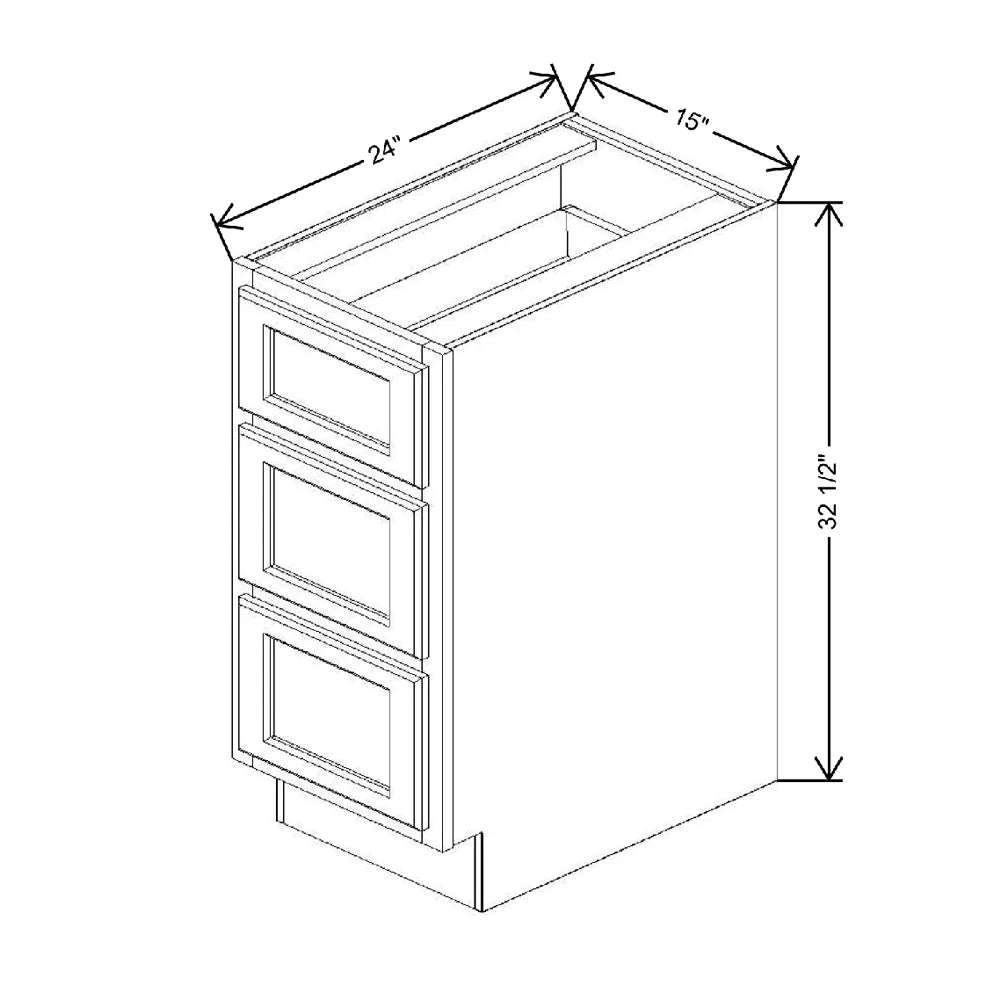 Fabuwood Quest Metro Java 15" W x 32 1/2" H x 24" D ADA Drawer Base Cabinet