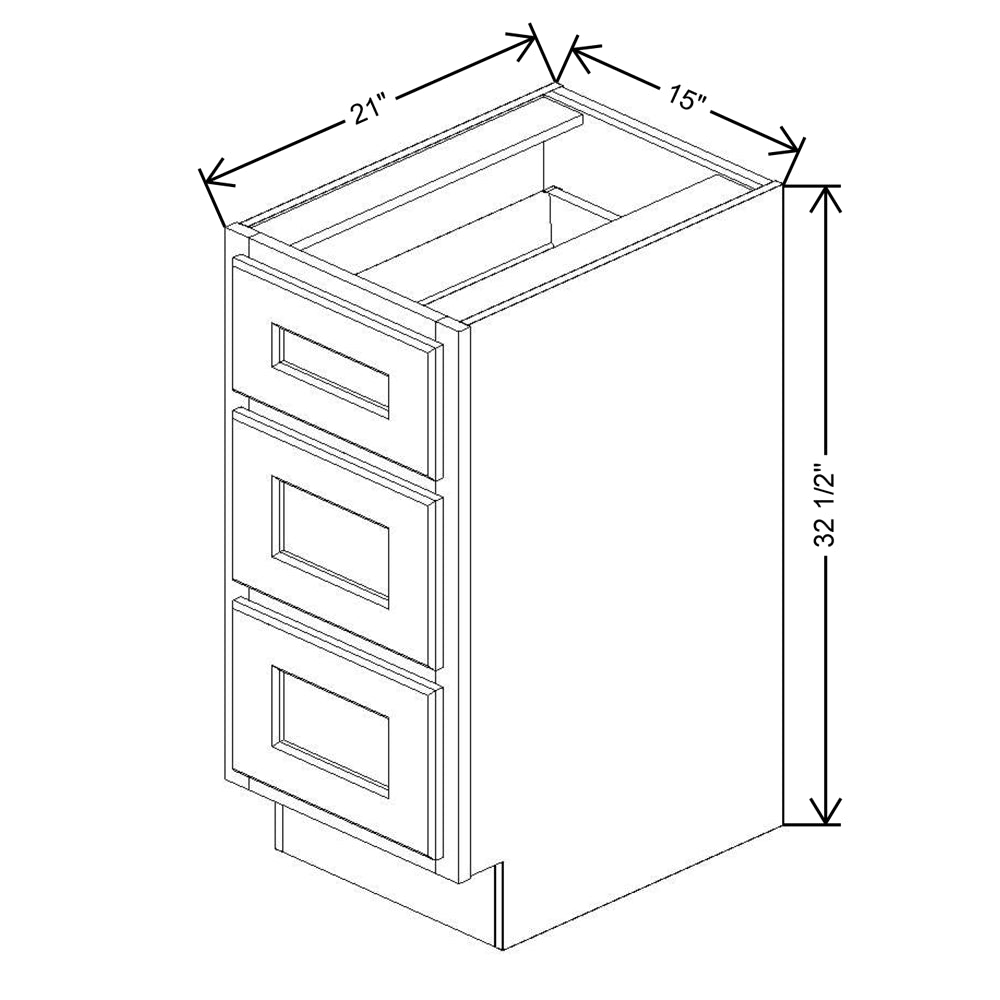 Fabuwood Quest Metro Java 15" W X 32 1/2" H X 24" D Vanity Drawer Base Cabinet
