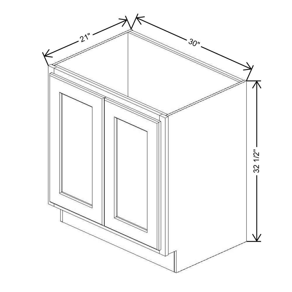 Fabuwood Quest Metro Java 30" W X 32 1/2" H X 24" D Vanity Base - Removable Front - Cabinet