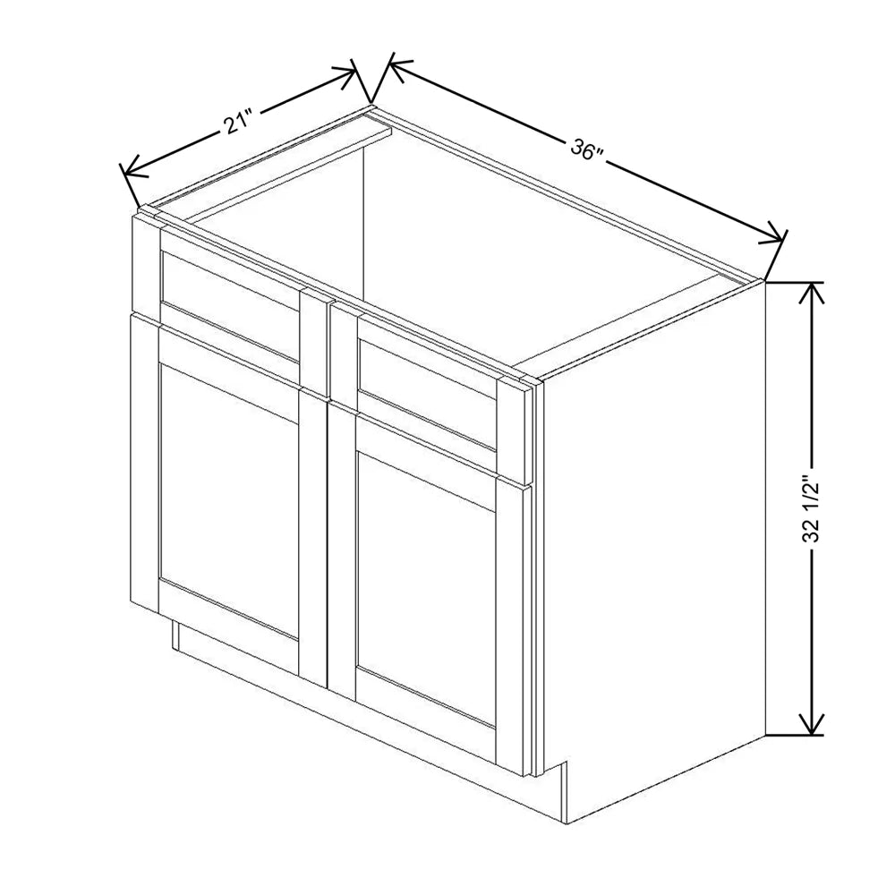 Fabuwood Allure Galaxy Cobblestone 36" W x 32 1/2" H x 24" D ADA Vanity Sink Base Cabinet