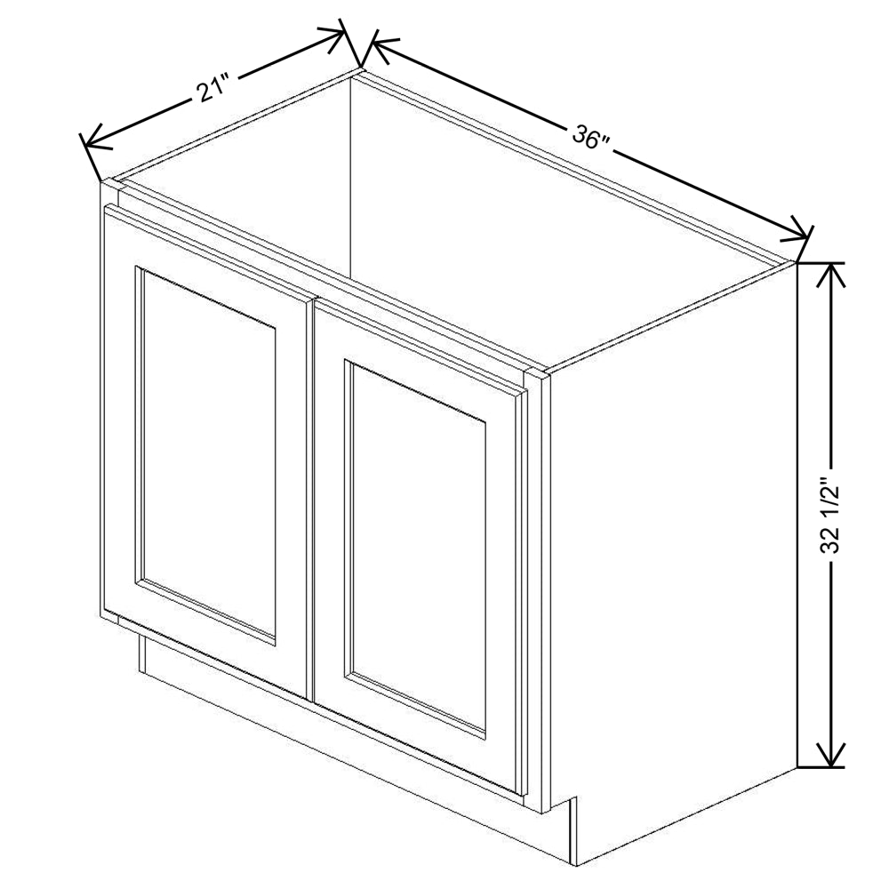 Fabuwood Quest Metro Java 36" W X 32 1/2" H X 24" D Vanity Base - Removable Front - Cabinet