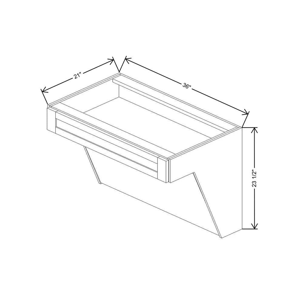 Fabuwood Allure Galaxy Nickel 36" W x 32 1/2" H x 24" D ADA Wall Hung Vanity Sink Base Cabinet