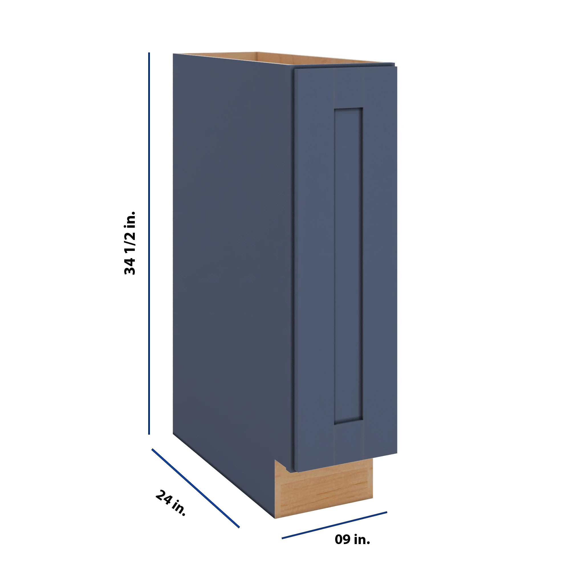 Modernform Cabinet Signature Blue 09" W X 34 1/2" H X 24" D Full Height Single Door Base Cabinet
