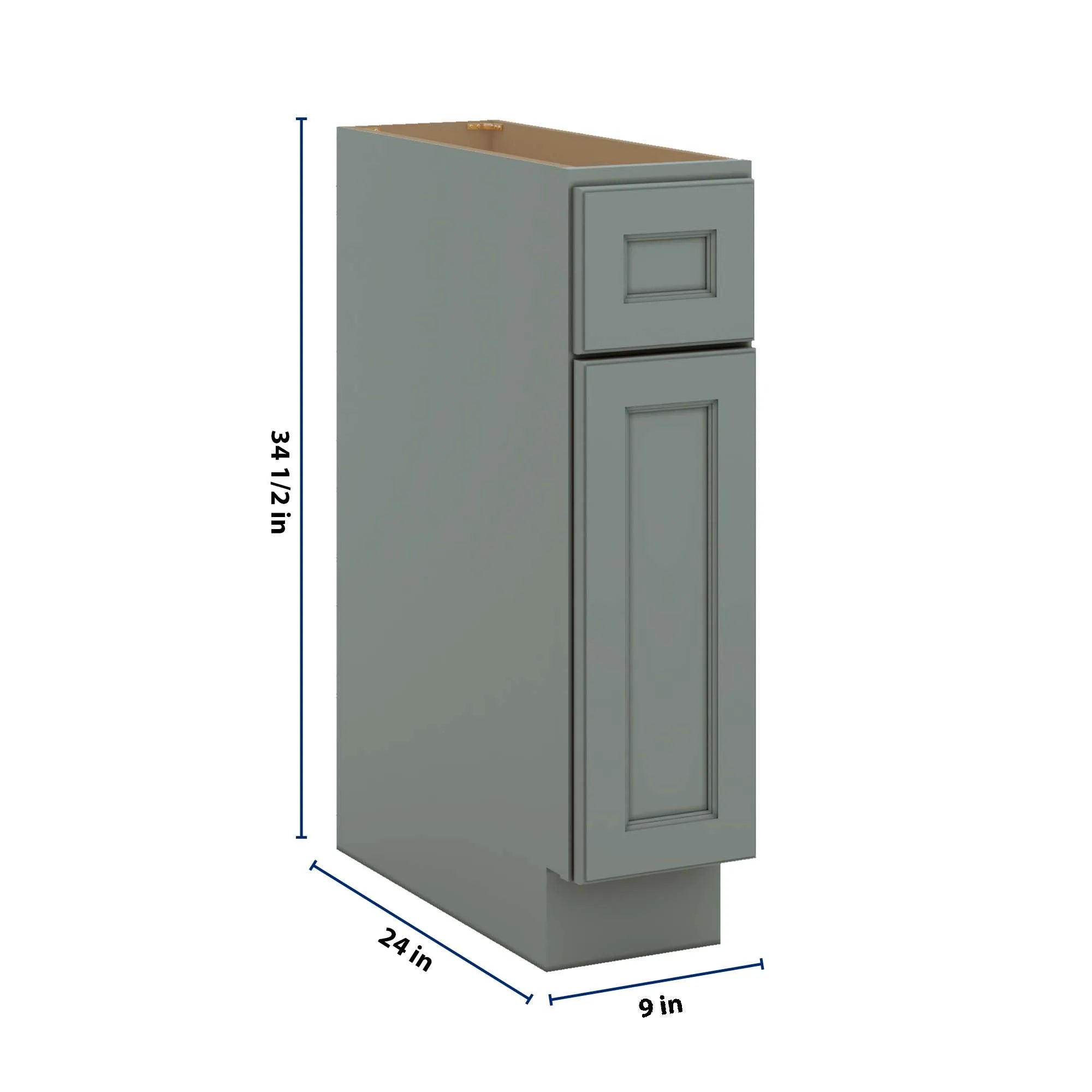 J&K Sage E3 Single Door Standard Base Cabinet - 9" W
