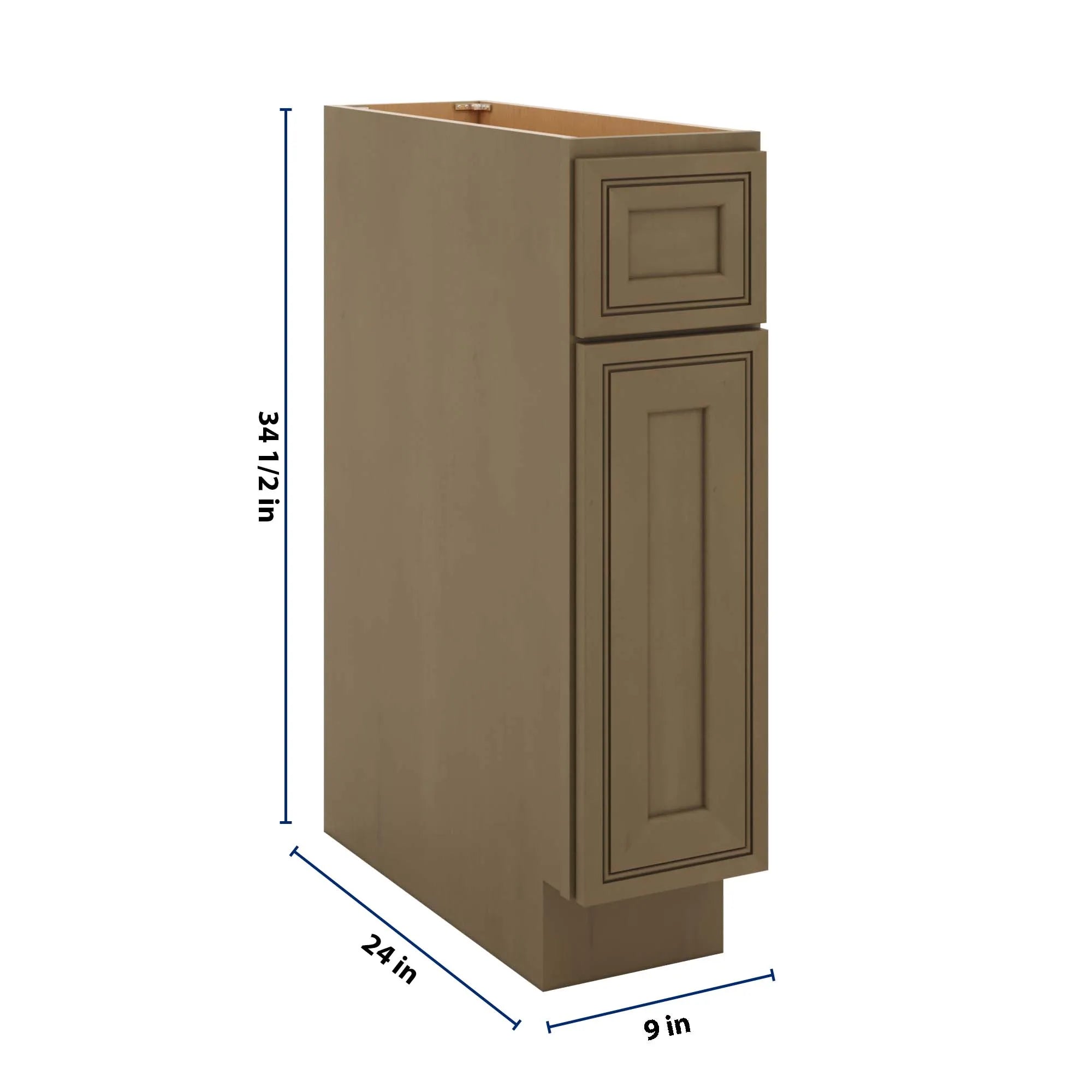 J&K Hazel H8 Single Door Standard Base Cabinet - 9" W