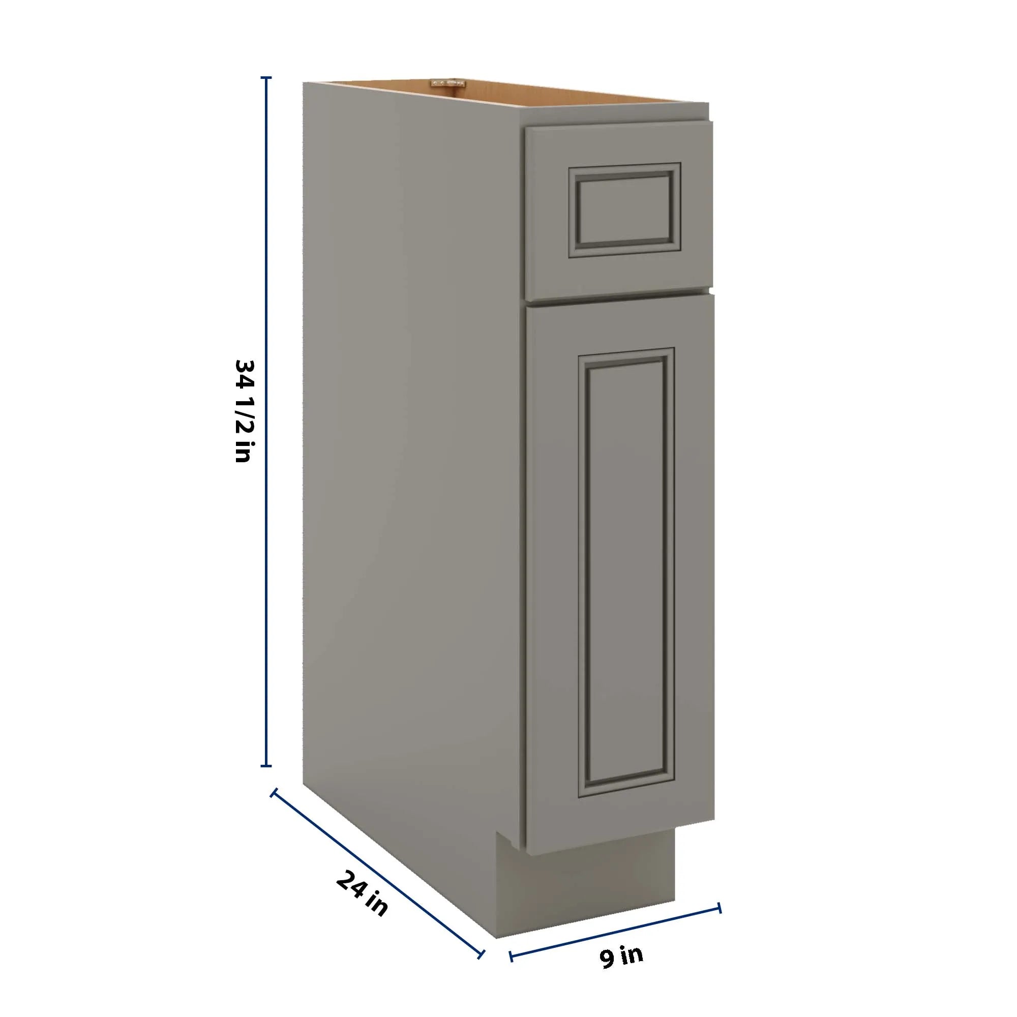 J&K Greige K3 Single Door Standard Base Cabinet - 9" W