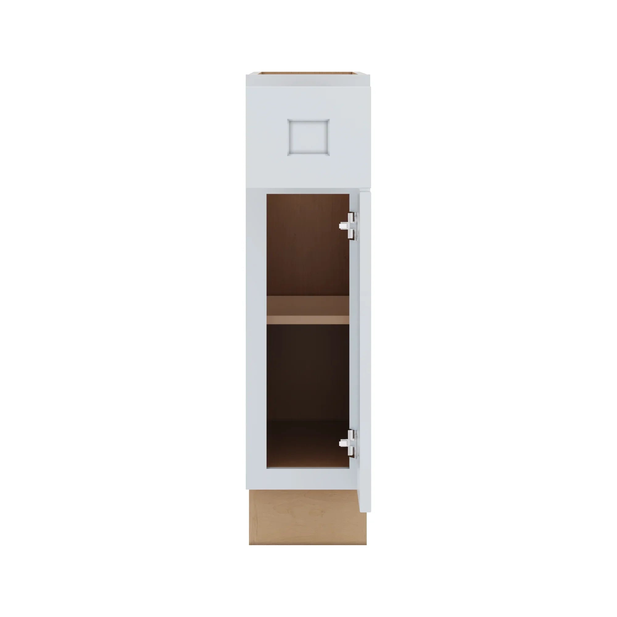 J&K White Shaker S8 Single Door Standard Base Cabinet 9" W
