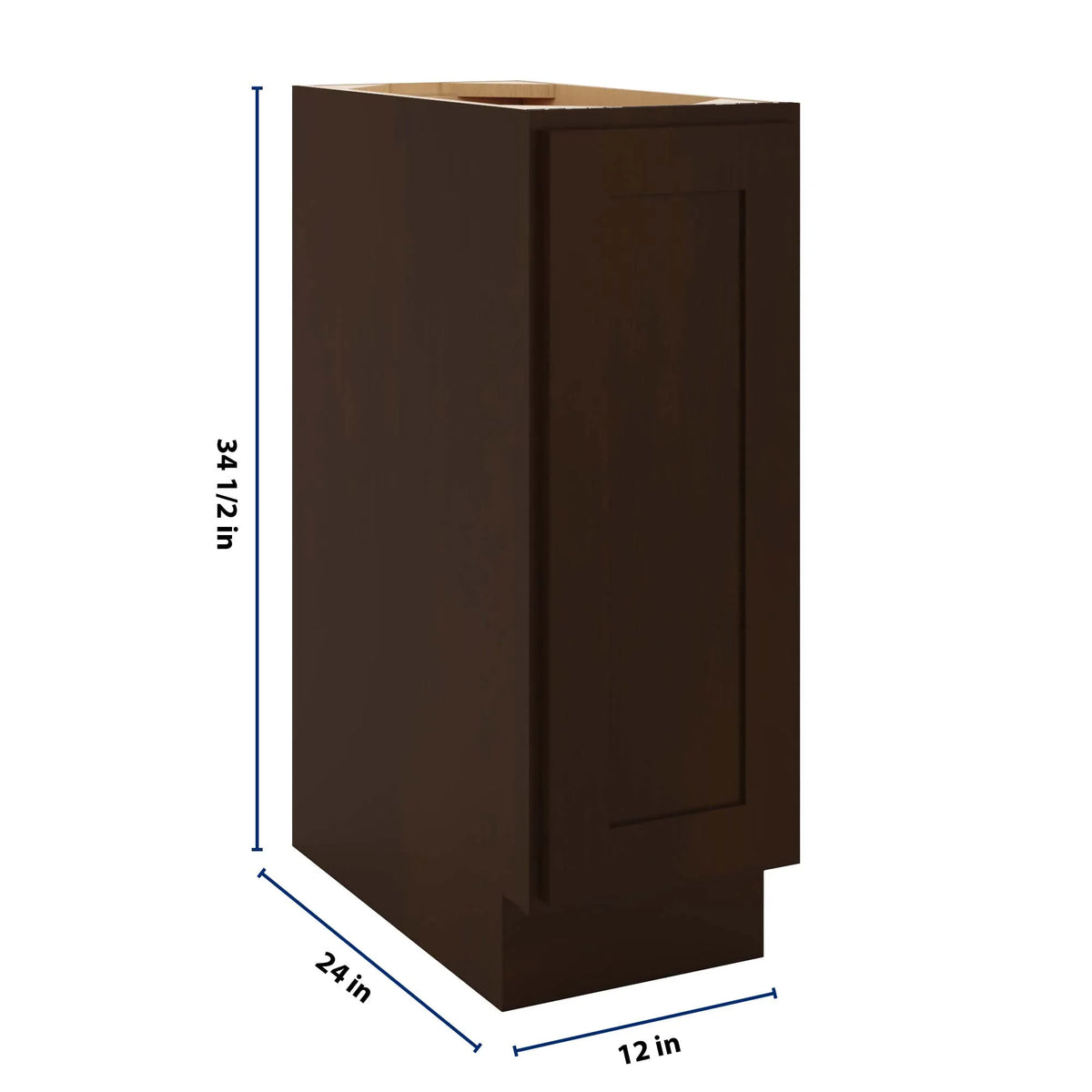 CNC Luxor 5-Piece Espresso 12" W Full Height Single Door Base Cabinet W/ 1 Pullout Shelf