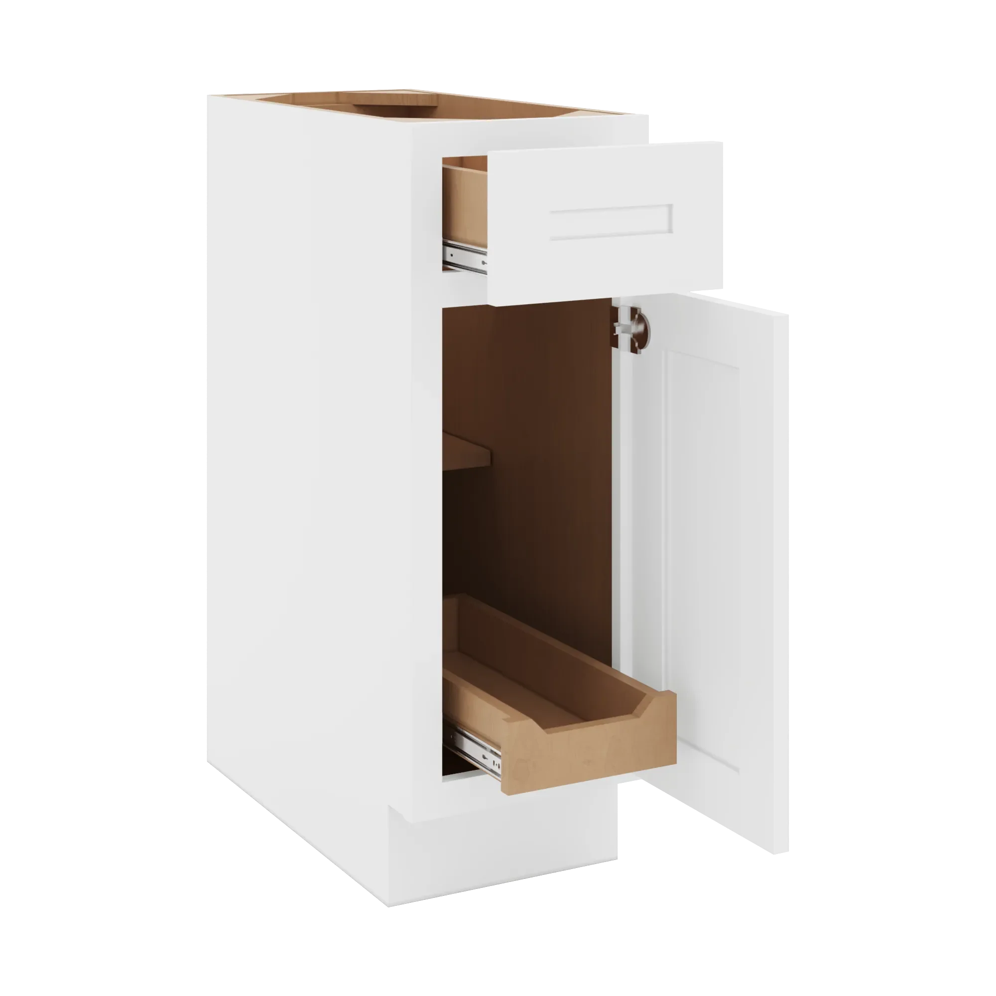 cnc luxor 5 piece white 12 w single door base cabinet w 1 pullout shelf