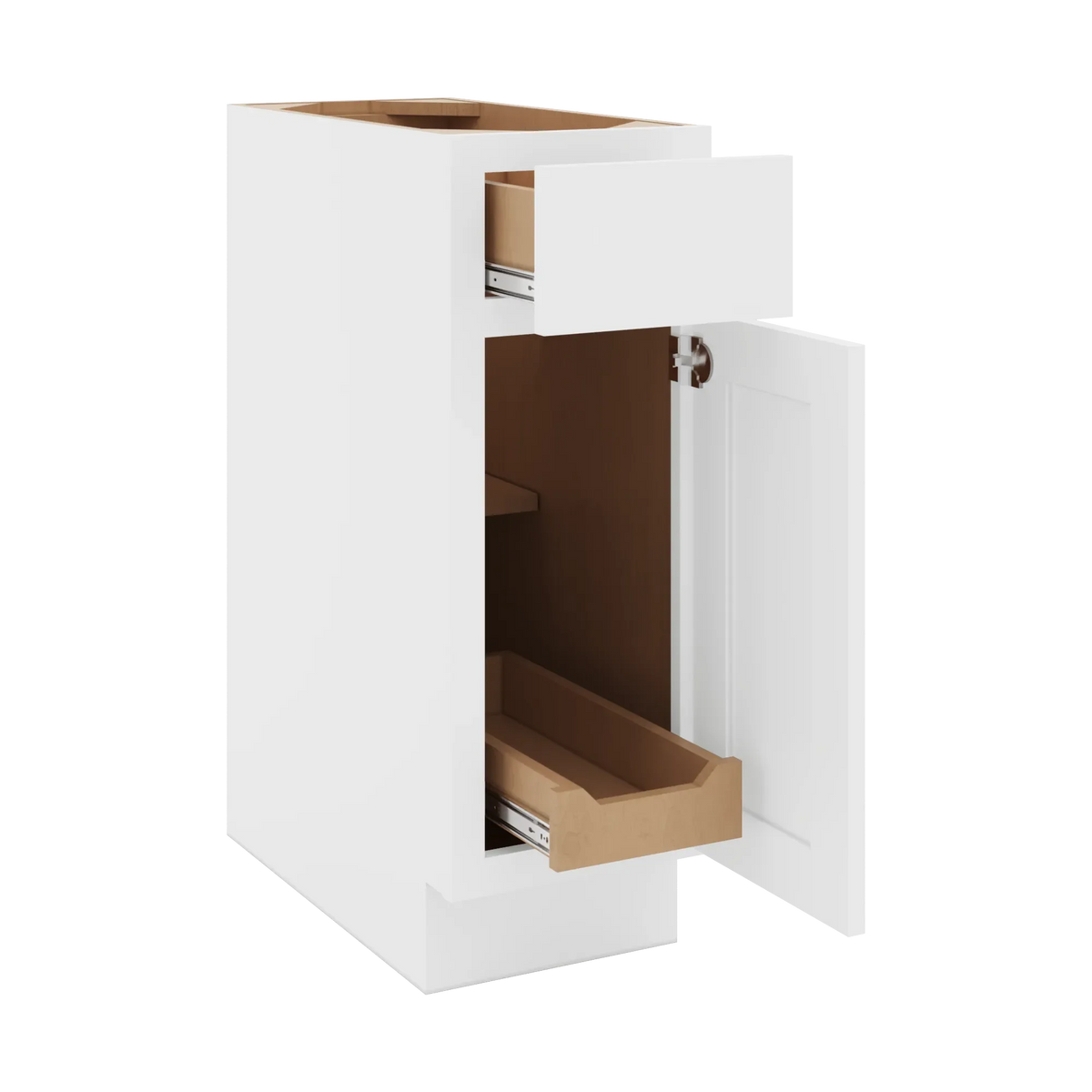 cnc luxor white 12 w single door base cabinet w 1 pullout shelf