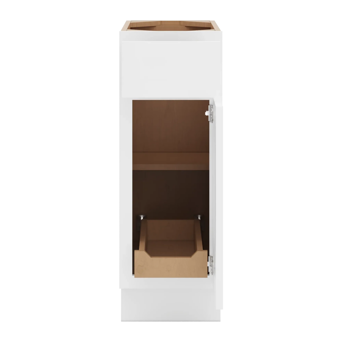 cnc luxor white 12 w single door base cabinet w 1 pullout shelf