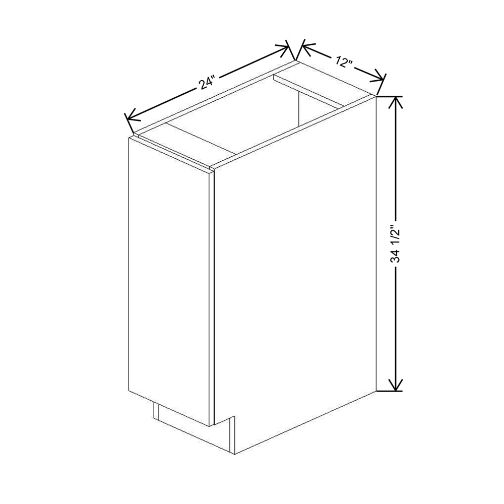 CNC Concord Fashion Ocean 12" W Full Height Single Door Base Cabinet W/ 2 Pullout Shelf