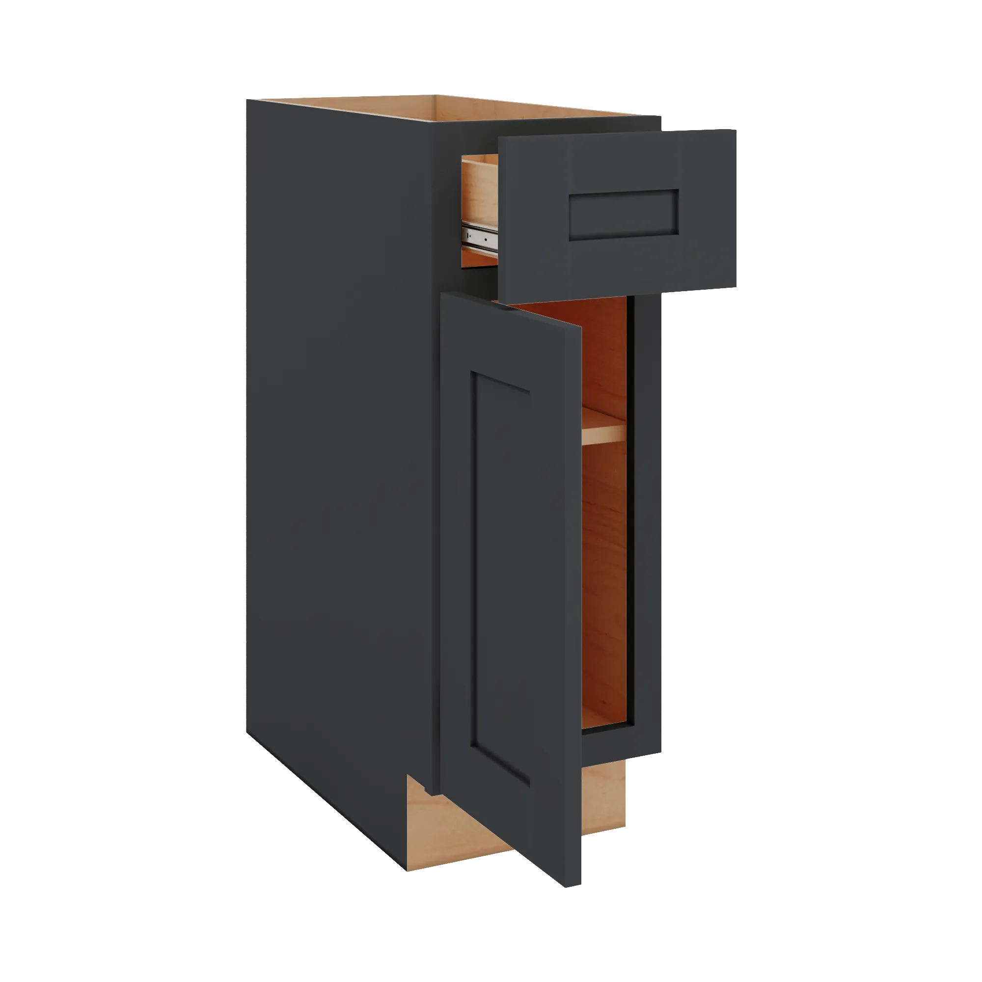 Modernform Cabinet Onyx Black Shaker 12" W X 34 1/2" H X 24" D Single Door Base Cabinet