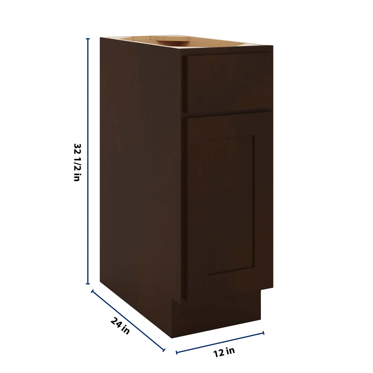 CNC Luxor 5-Piece Espresso 12" W X 32 1/2" H Single Door Base Cabinet