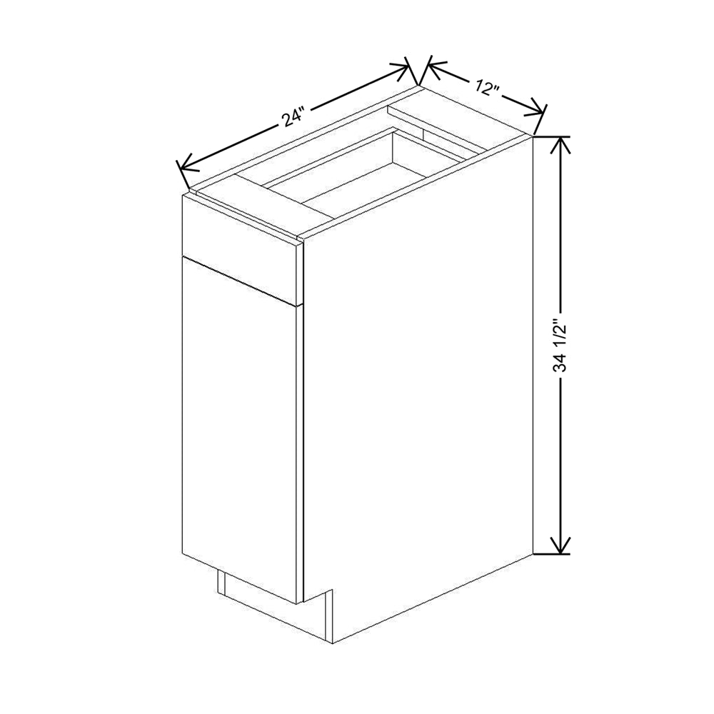 CNC Concord Richmond Stone 12" W Single Door & Drawer Base Cabinet