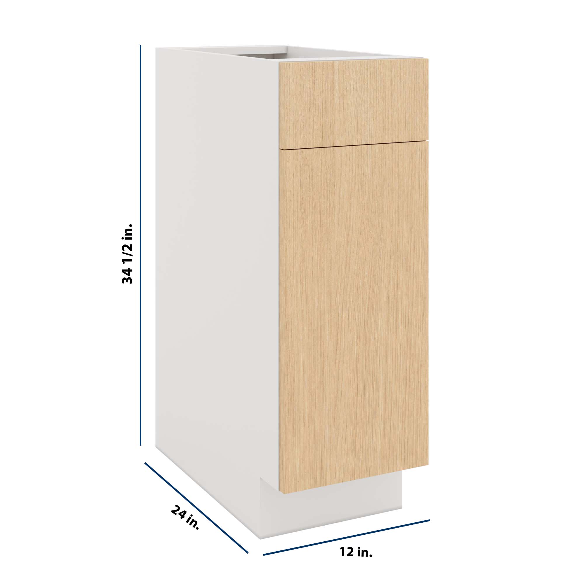 Modernform Cabinet Natural Oak 12" W X 34 1/2" H X 24" D Single Door Base Cabinet