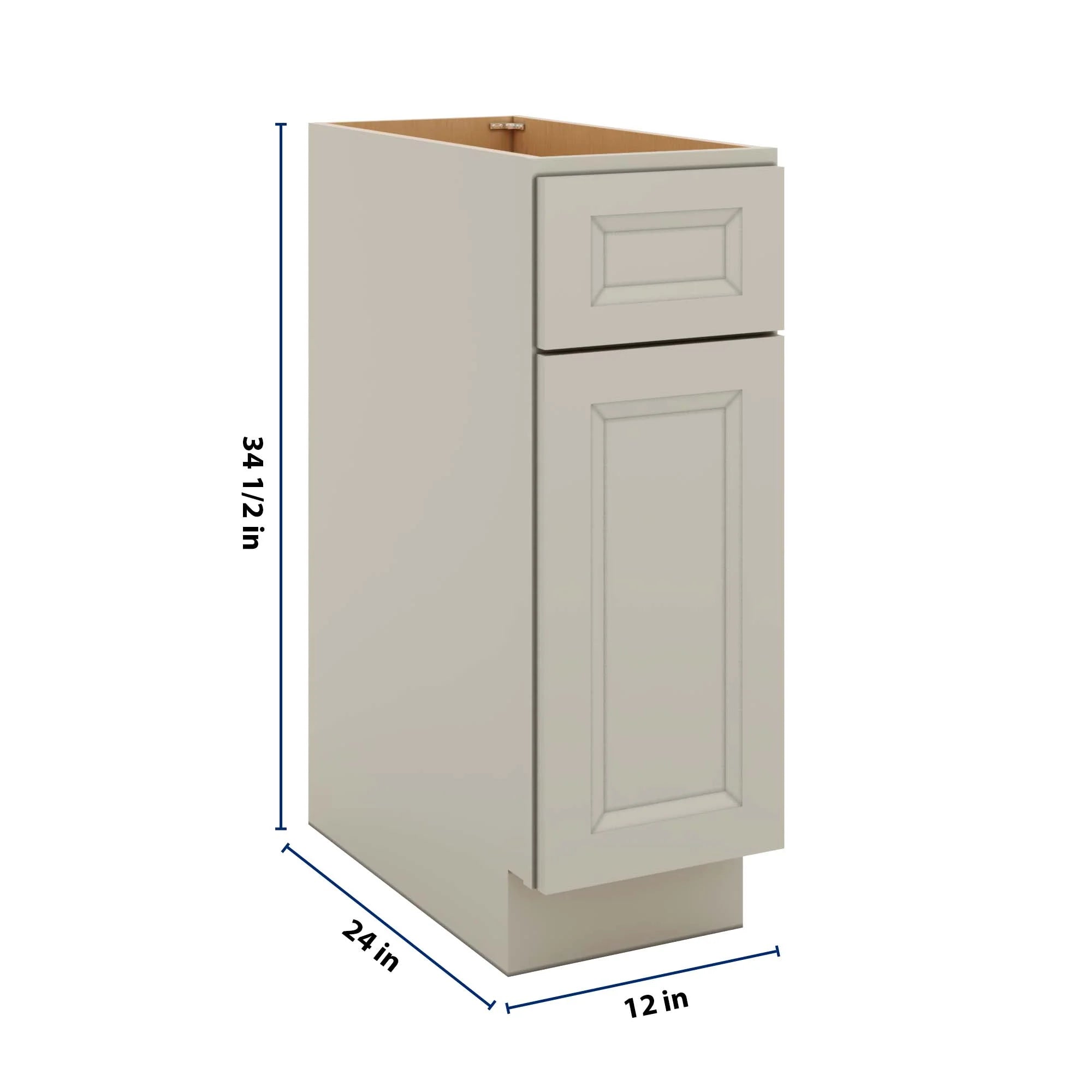 J&K Pebble B6 Single Door Standard Base Cabinet - 12" W