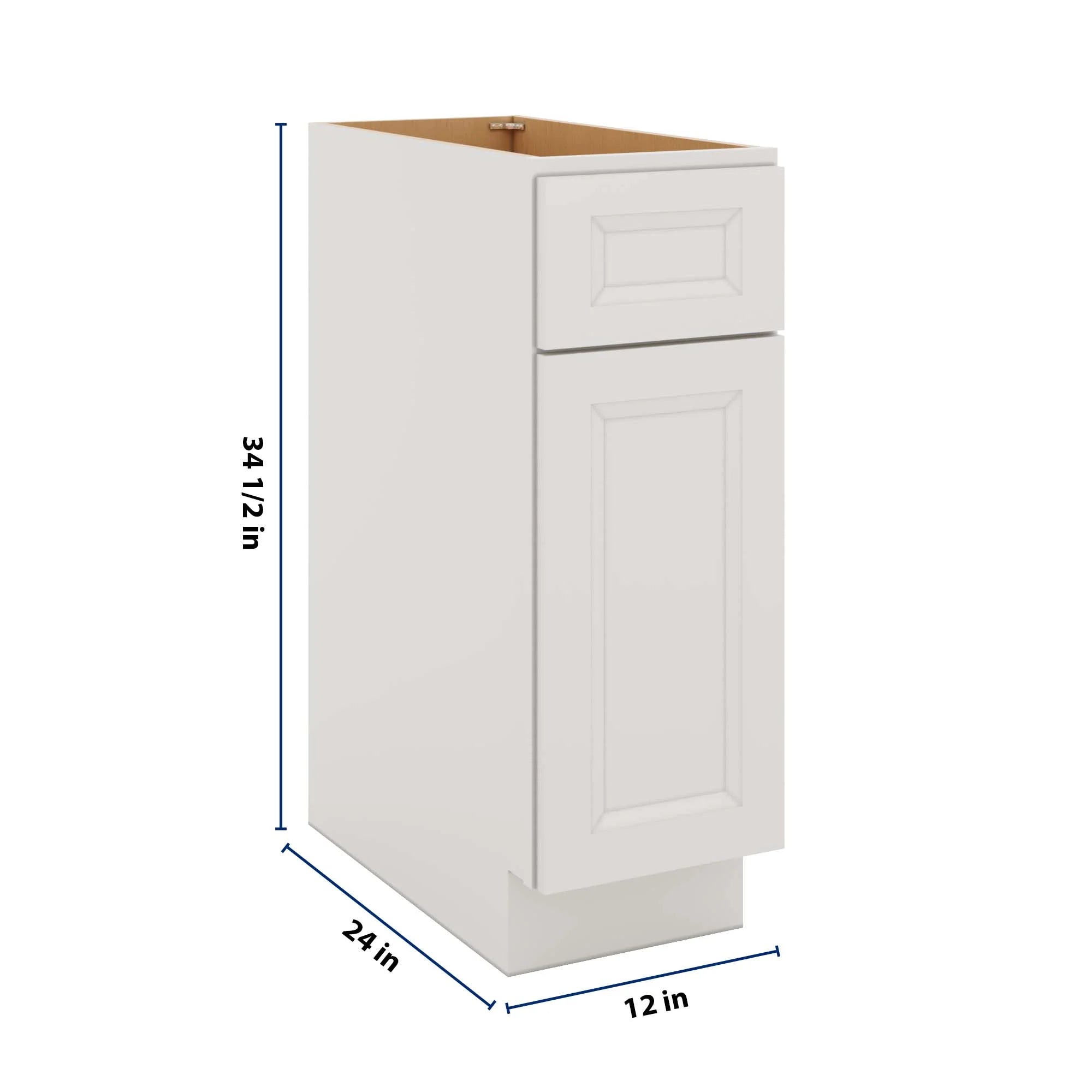 J&K Pure B5 Single Door Standard Base Cabinet - 12" W
