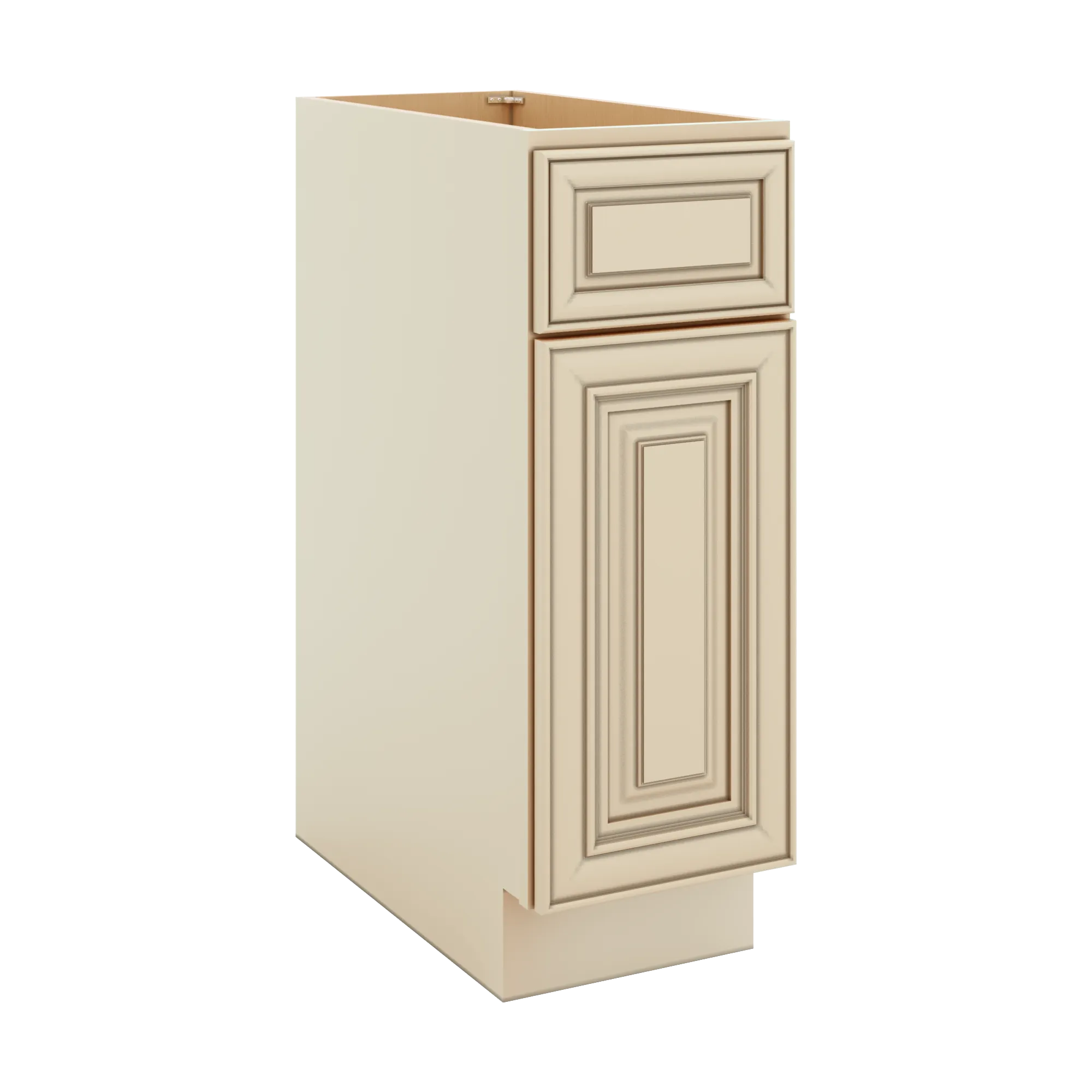 J&K Creme Glazed A7 Single Door Standard Base Cabinet - 12" W