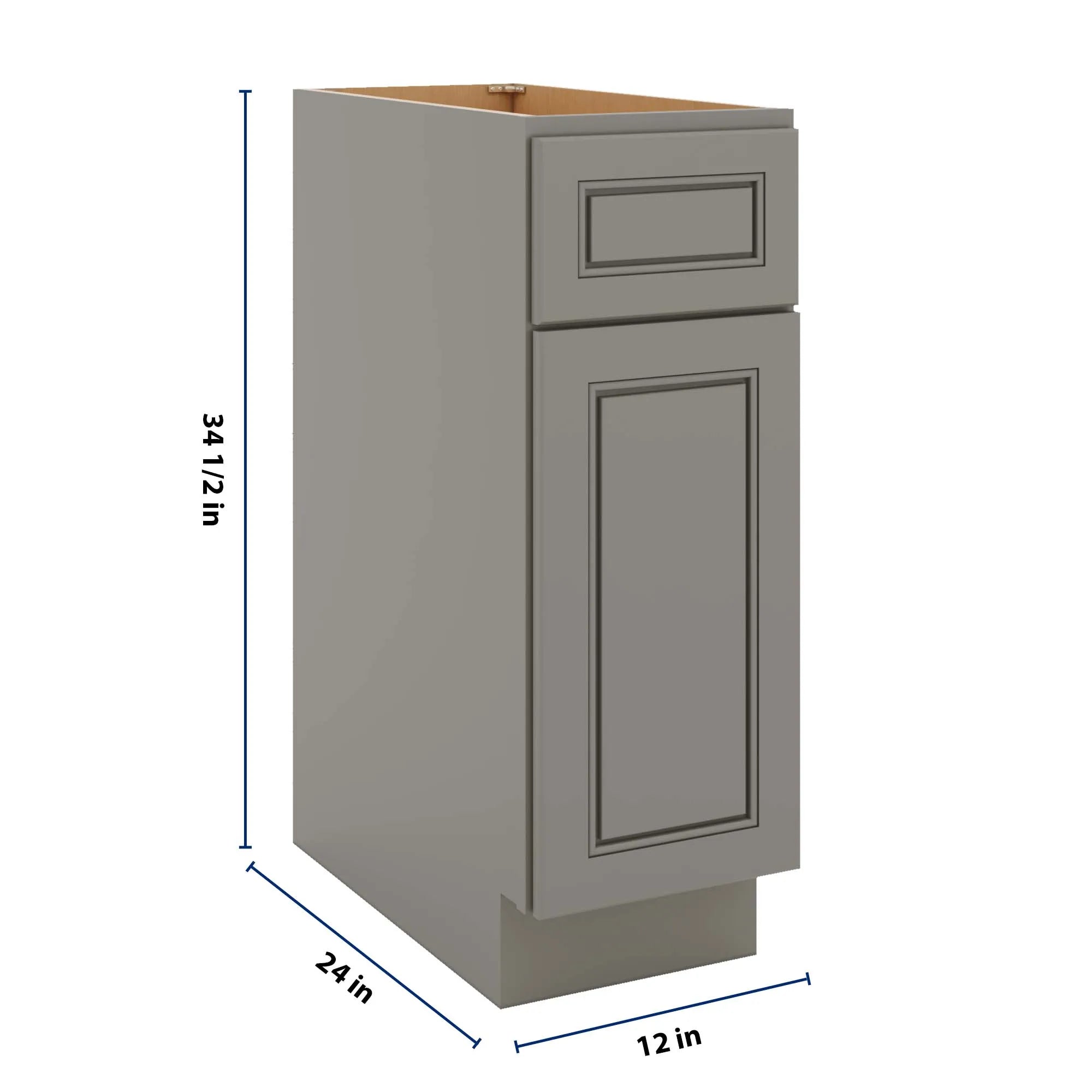 J&K Greige K3 Single Door Standard Base Cabinet - 12" W