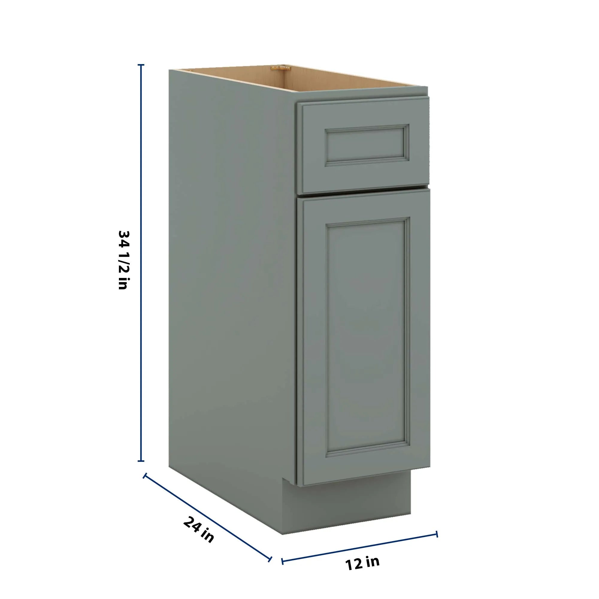J&K Sage E3 Single Door Standard Base Cabinet - 12" W