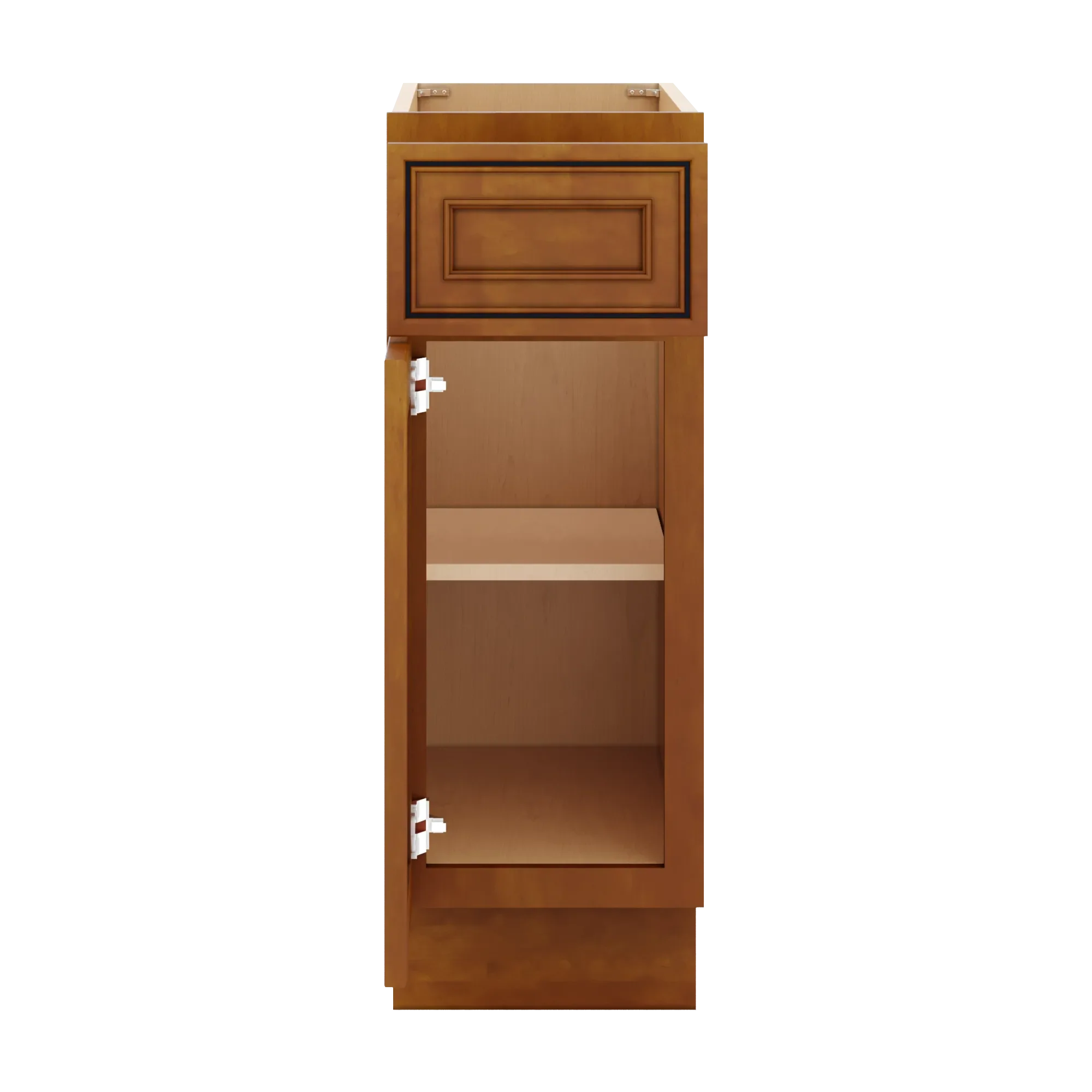 j k mocha glazed k10 single door standard base cabinet 12 w