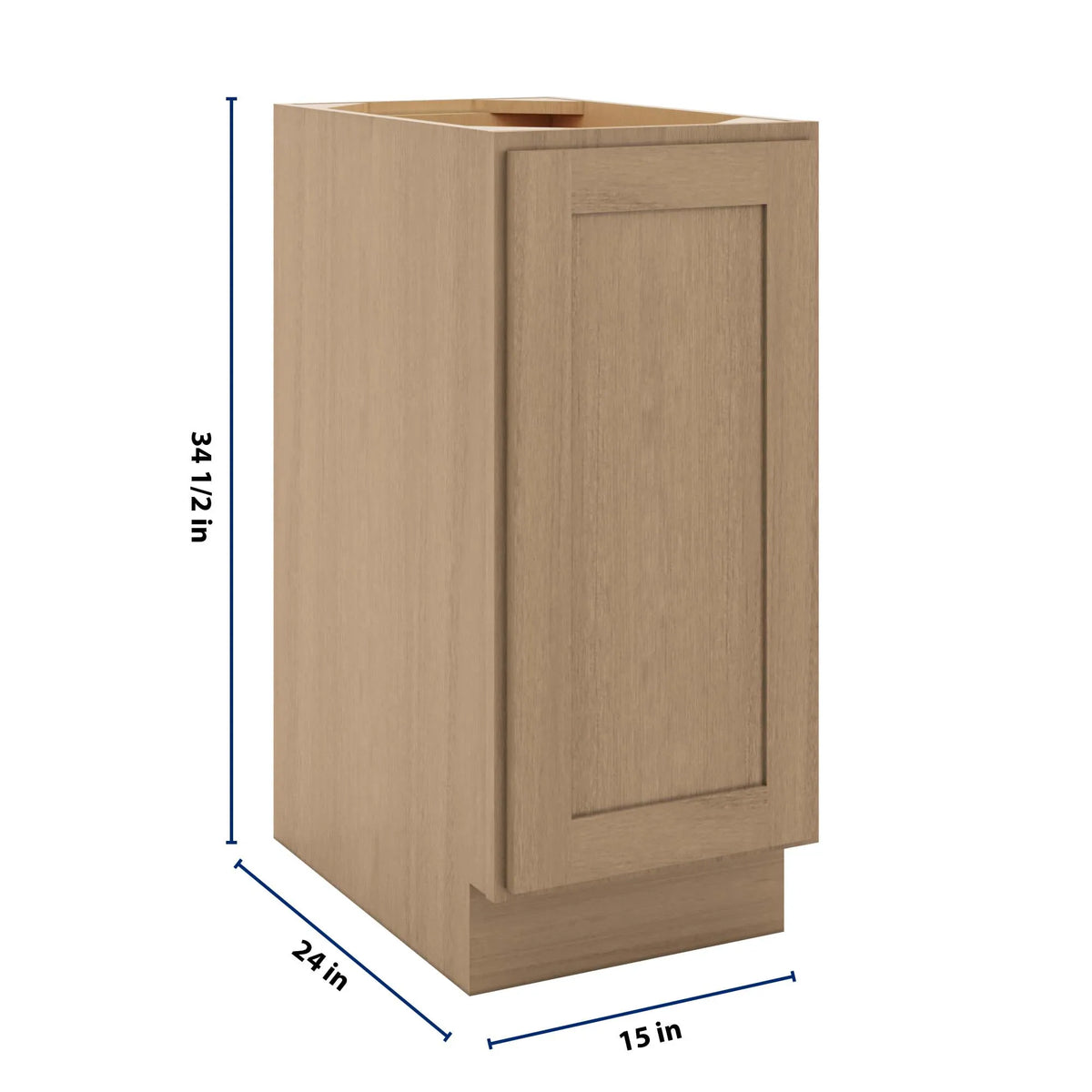 CNC Luxor 5-Piece Harvest 15" W Full Height Single Door Base Cabinet W/ 1 Pullout Shelf