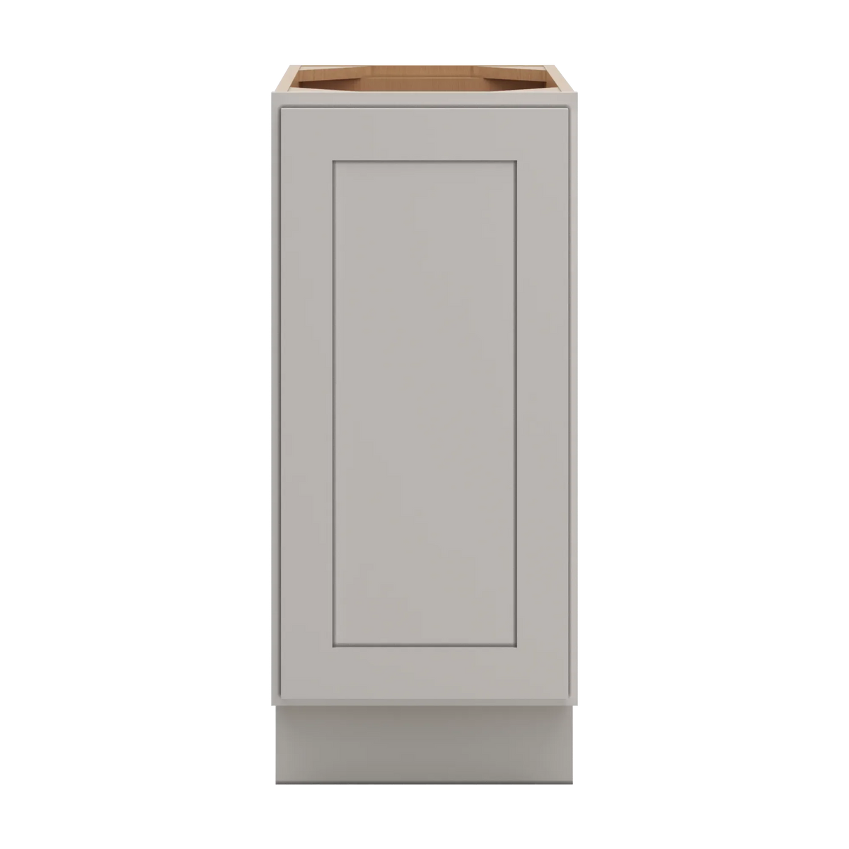 cnc luxor misty grey 15 w full height single door base cabinet w 1 pullout shelf
