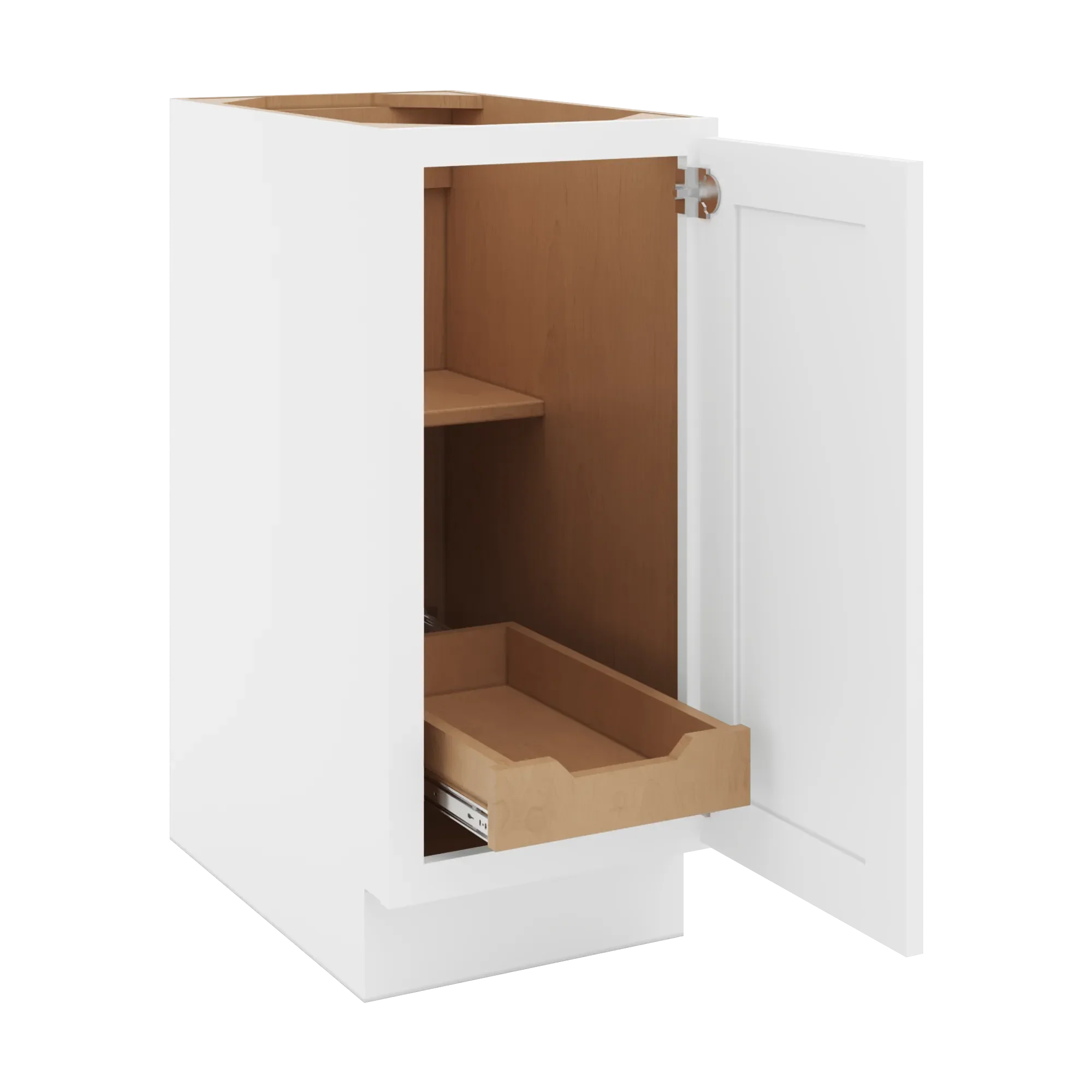 cnc luxor 5 piece white 15 w full height single door base cabinet w 1 pullout shelf