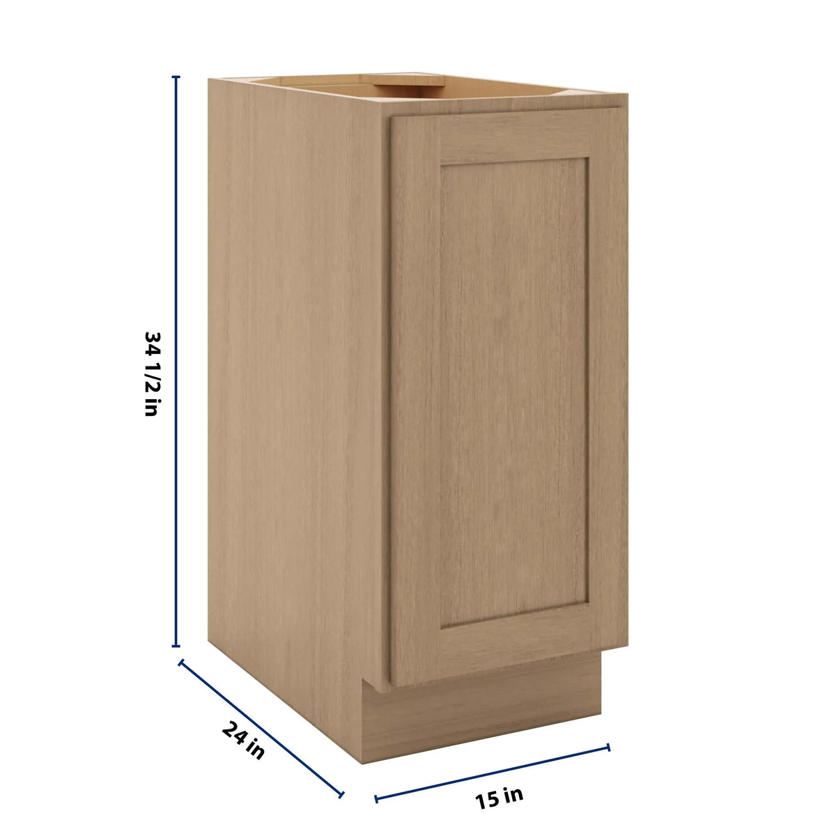 CNC Luxor 5-Piece Harvest 15" W Full Height Single Door Base Cabinet W/ 2 Pullout Shelf