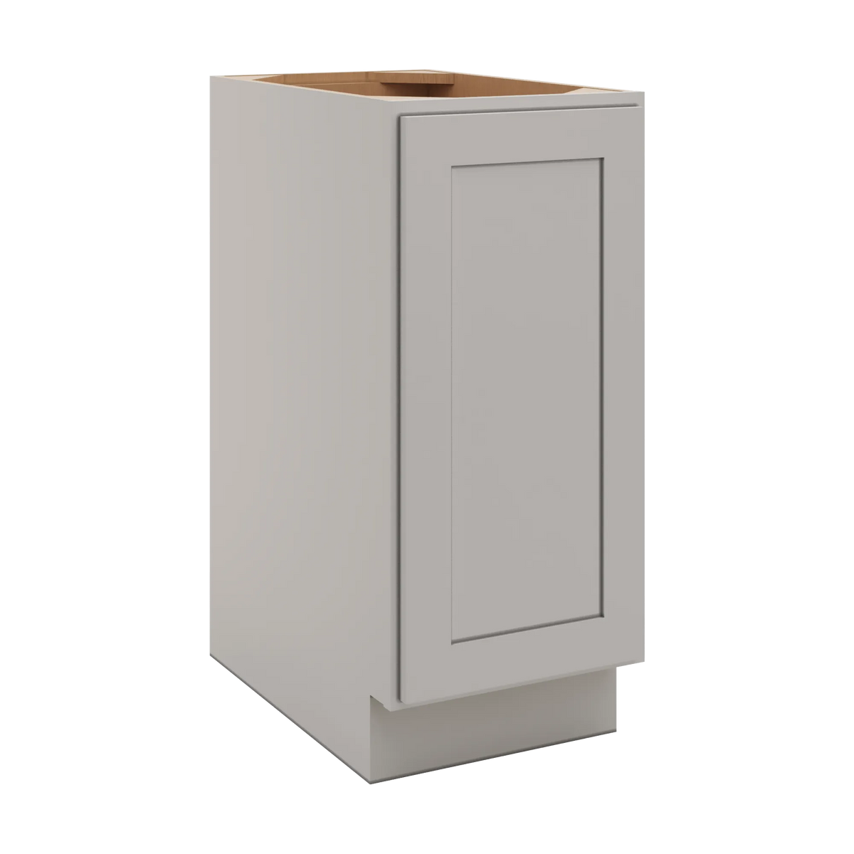 CNC Luxor 5-Piece Misty Grey 15" W Full Height Single Door Base Cabinet W/ 2 Pullout Shelf