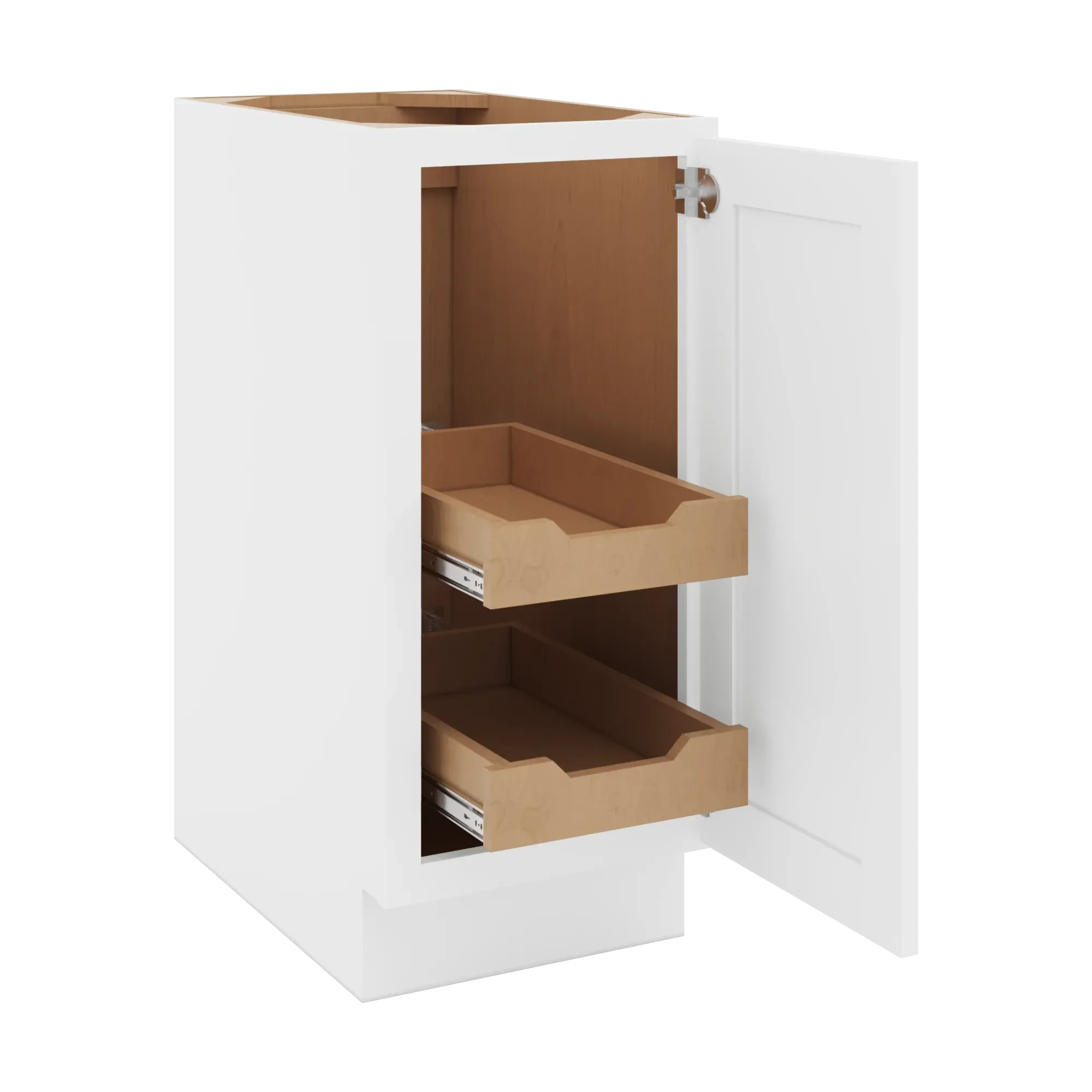 cnc luxor 5 piece white 15 w full height single door base cabinet w 2 pullout shelf