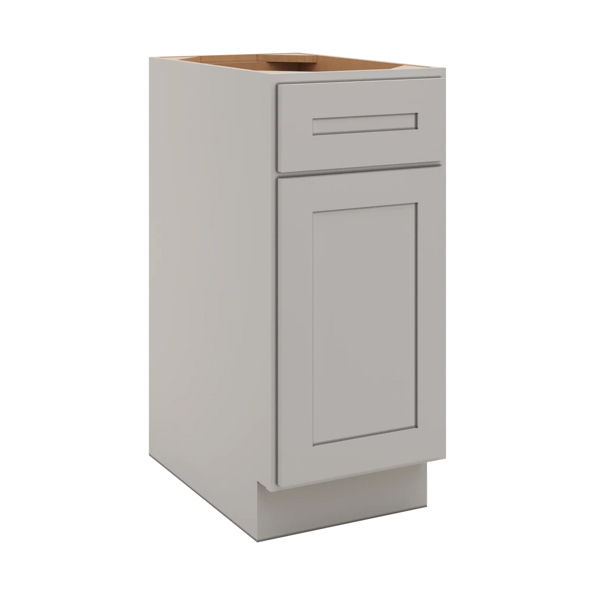 CNC Luxor 5-Piece Misty Grey 15" W Single Door Base Cabinet W/ 1 Pullout Shelf