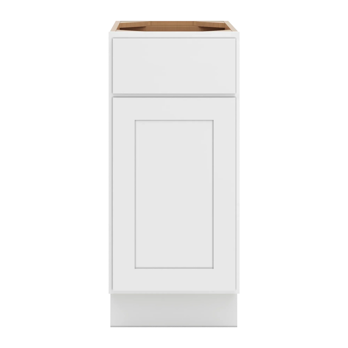 cnc luxor white 15 w single door base cabinet w 2 pullout shelf
