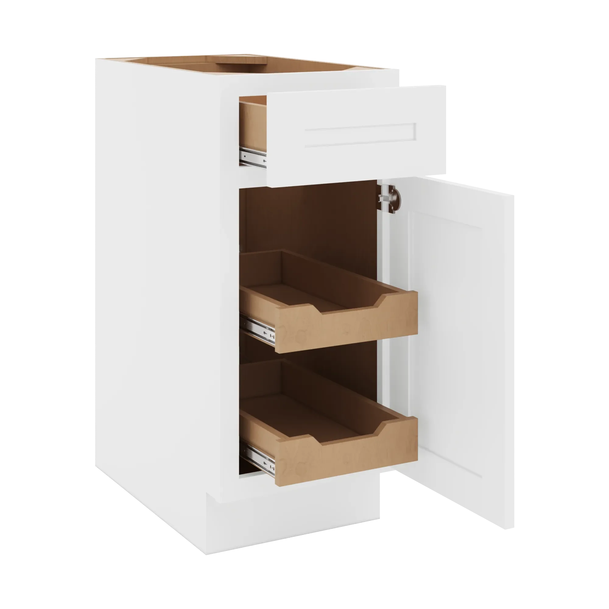 cnc luxor 5 piece white 15 w single door base cabinet w 2 pullout shelf