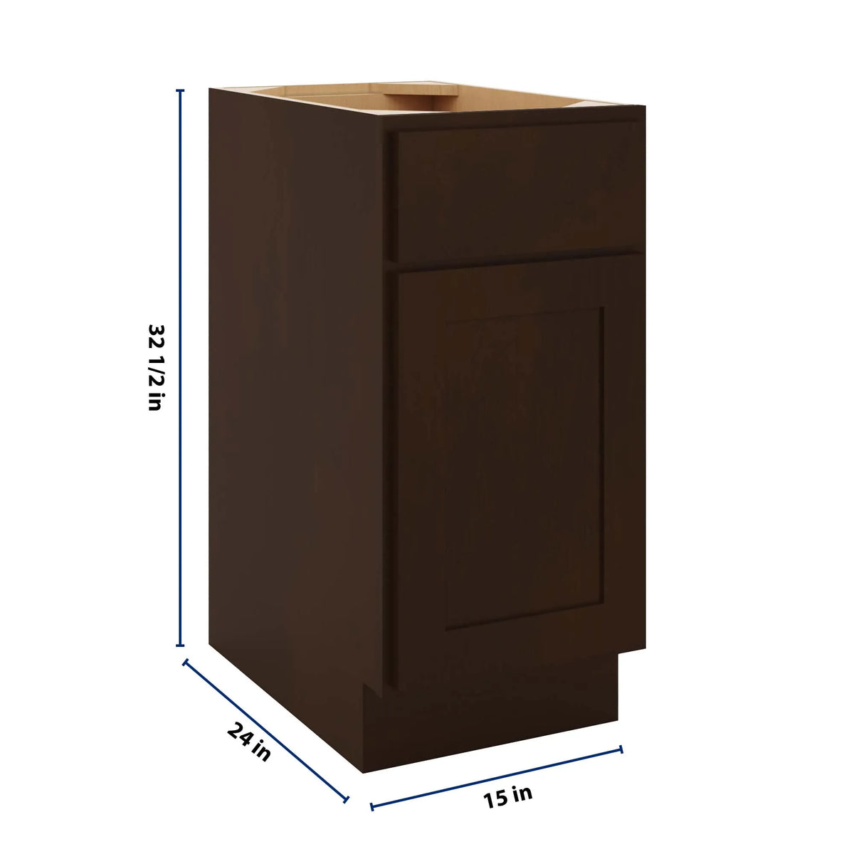 CNC Luxor 5-Piece Espresso 15" W X 32 1/2" H Single Door Base Cabinet