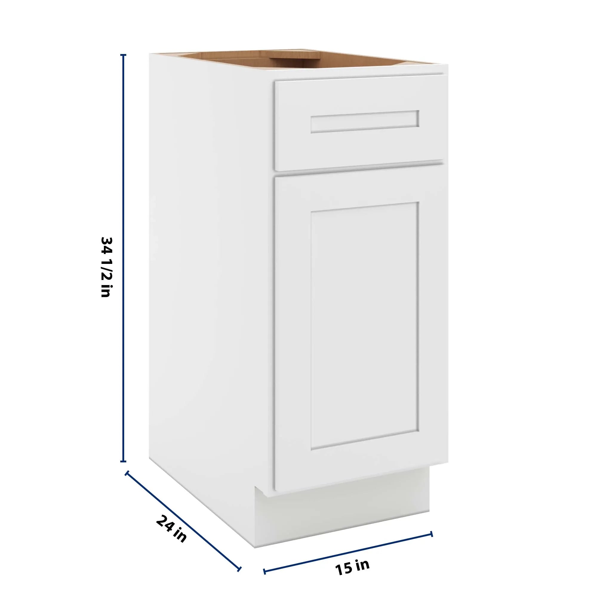 cnc luxor 5 piece white 15 w single door base cabinet