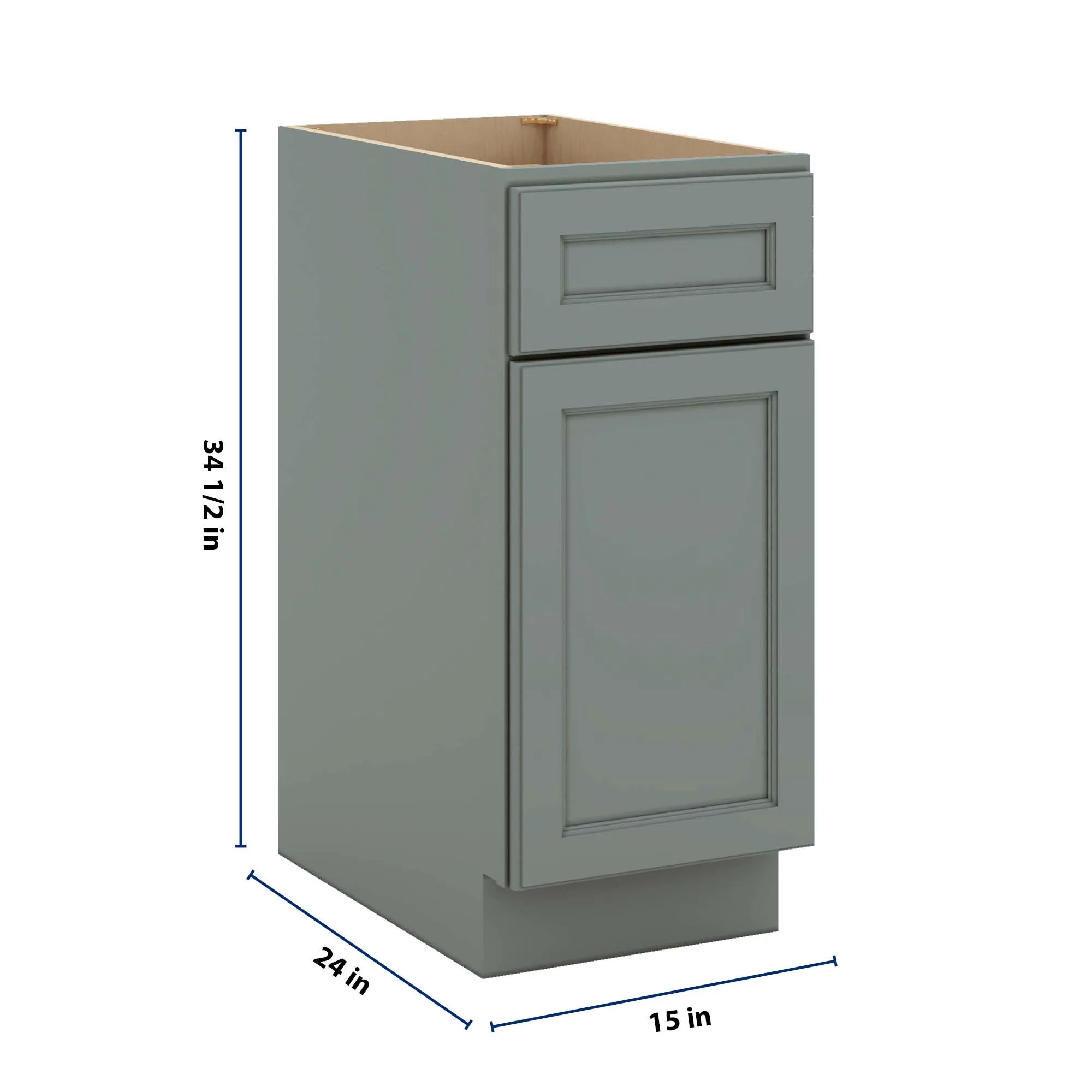 J&K Sage E3 Single Door Standard Base Cabinet - 15" W