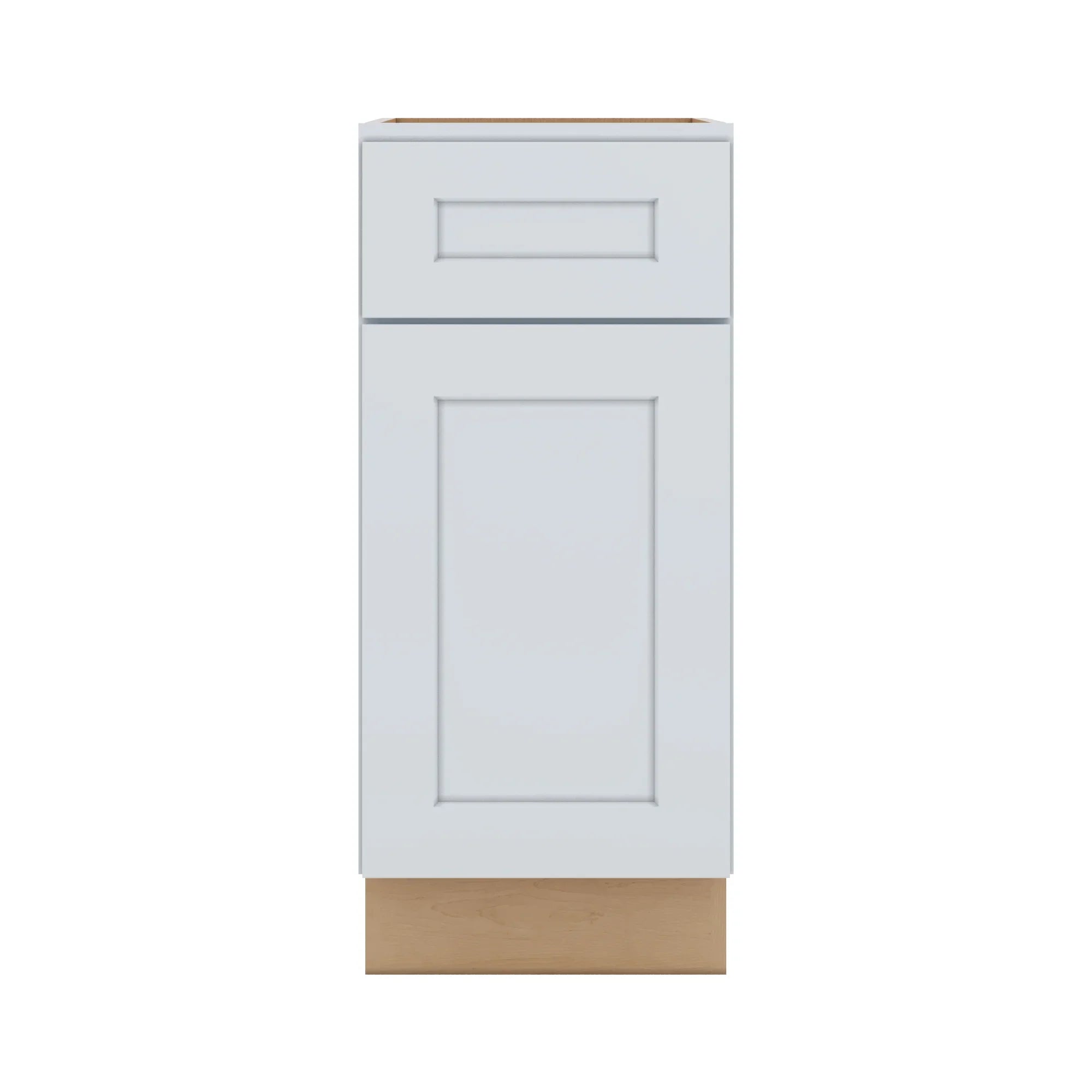 J&K White Shaker S8 Single Door Standard Base Cabinet 15" W