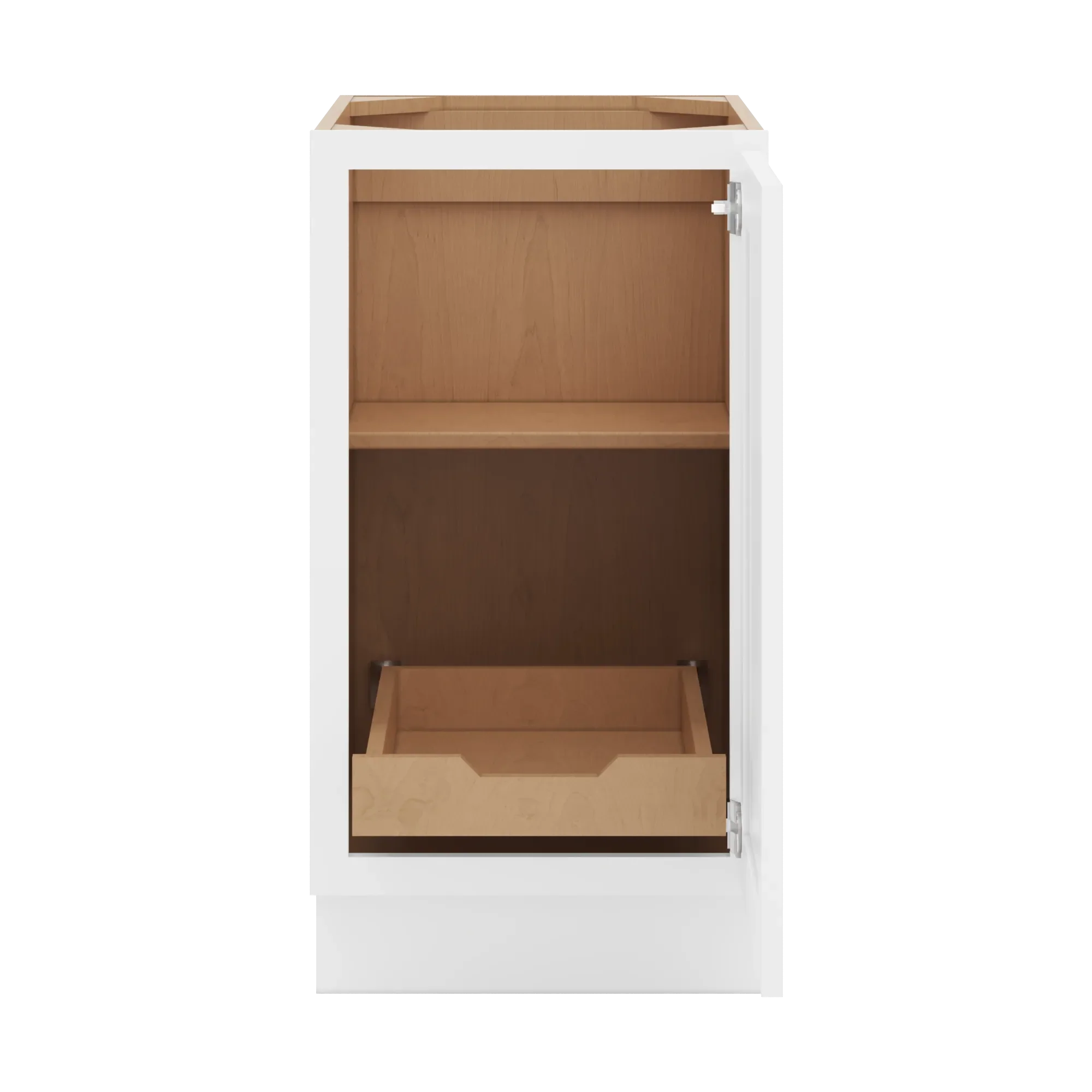 cnc luxor 5 piece white 18 w full height single door base cabinet w 1 pullout shelf
