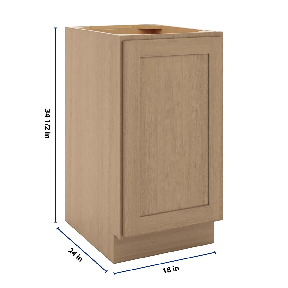 CNC Luxor 5-Piece Harvest 18" W Full Height Single Door Base Cabinet W/ 2 Pullout Shelf