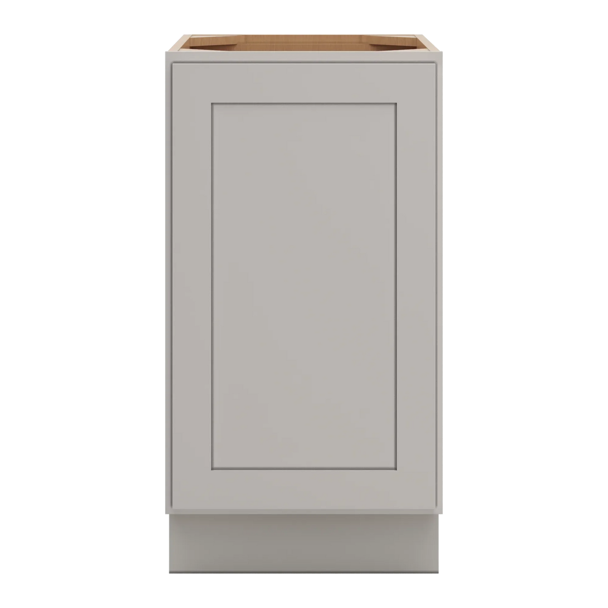 cnc luxor misty grey 18 w full height single door base cabinet w 2 pullout shelf