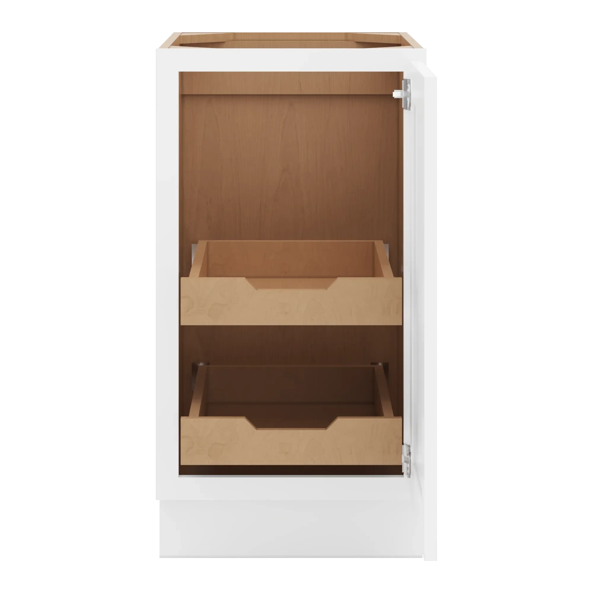 cnc luxor 5 piece white 18 w full height single door base cabinet w 2 pullout shelf