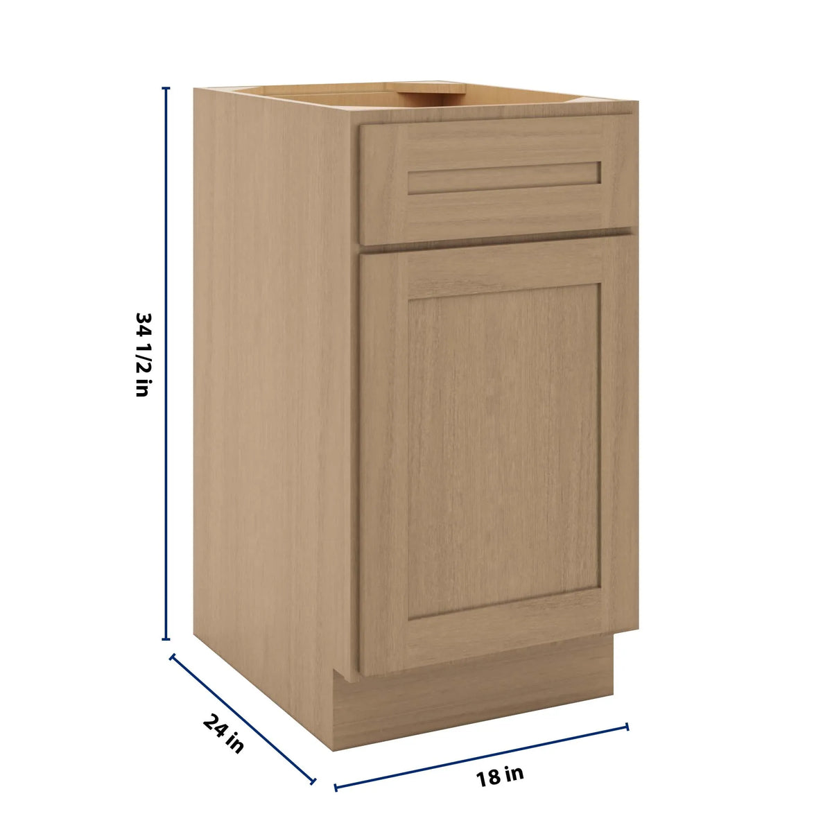 CNC Luxor 5-Piece Harvest 18" W Single Door Base Cabinet W/ 1 Pullout Shelf