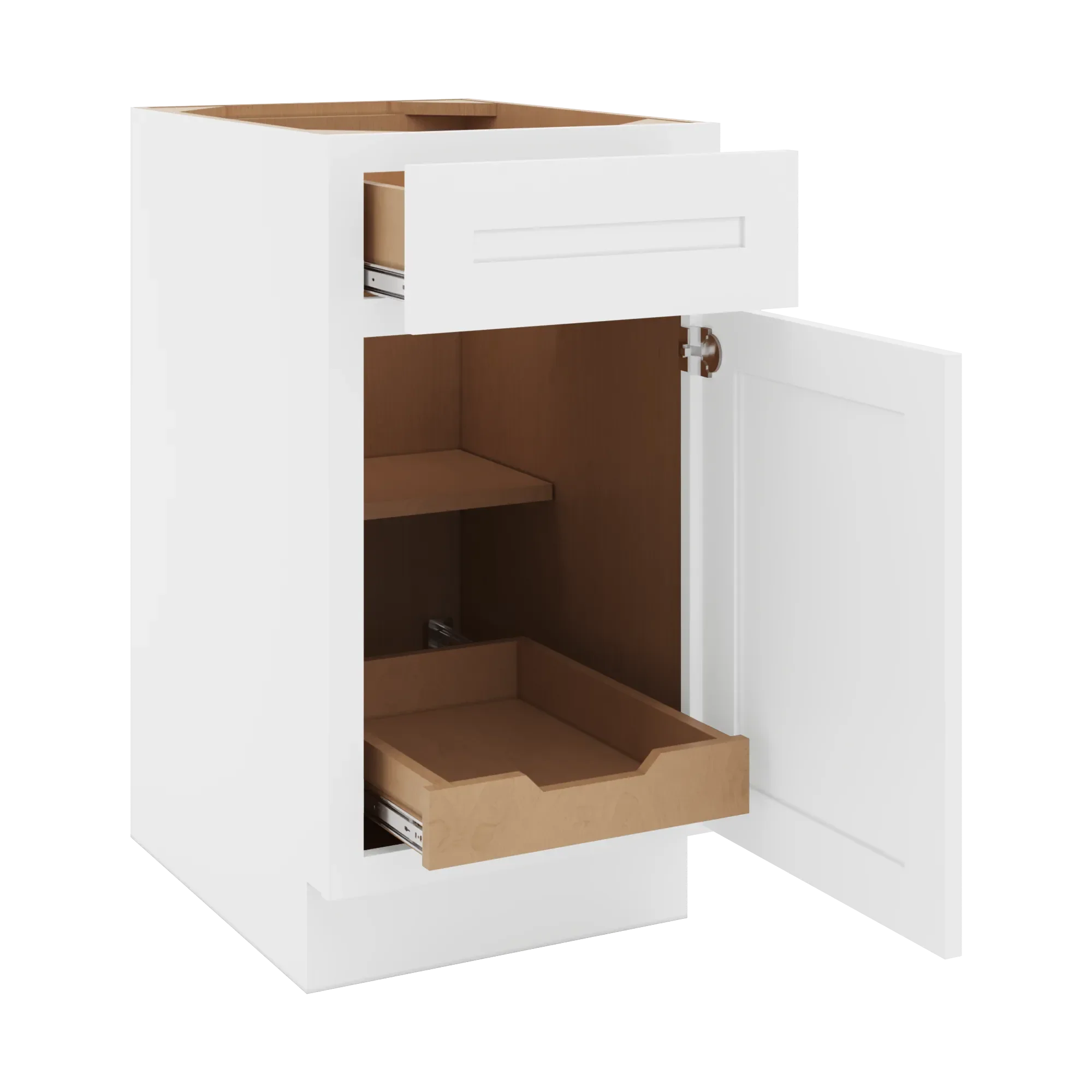cnc luxor 5 piece white 18 w single door base cabinet w 1 pullout shelf