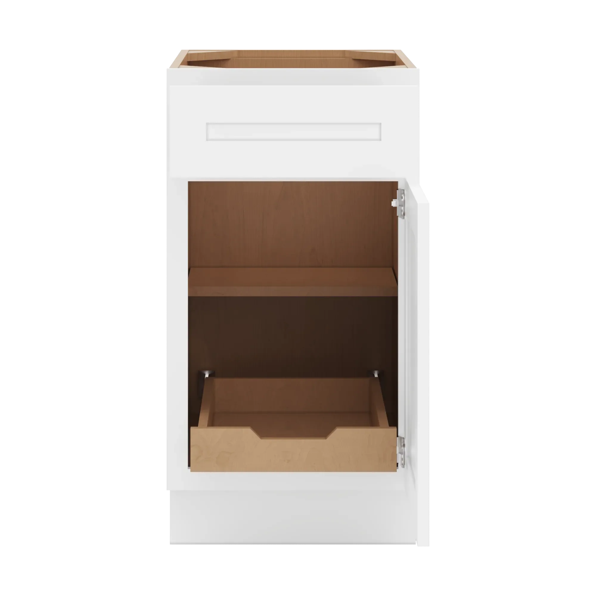 cnc luxor 5 piece white 18 w single door base cabinet w 1 pullout shelf