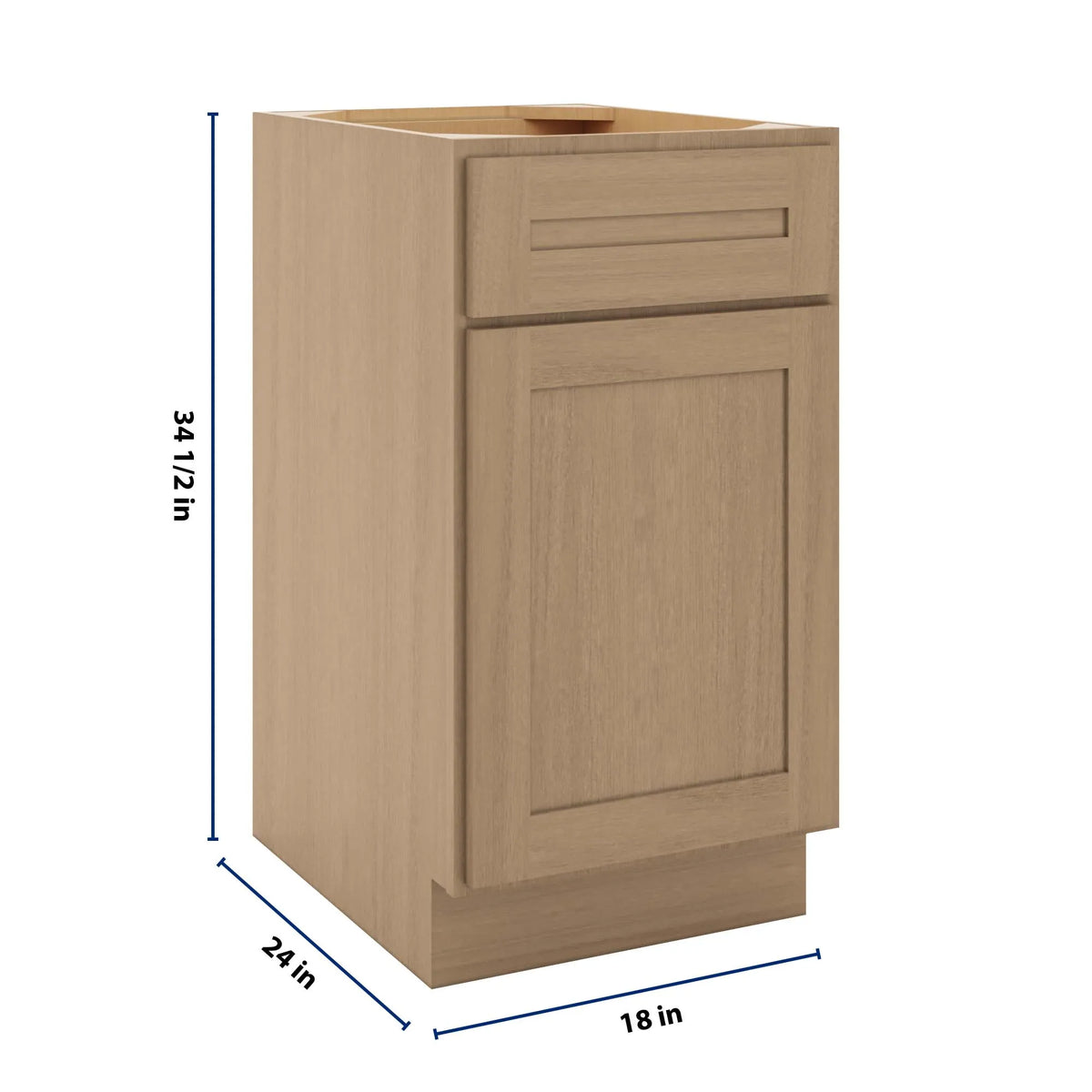 CNC Luxor 5-Piece Harvest 18" W Single Door Base Cabinet W/ 2 Pullout Shelf