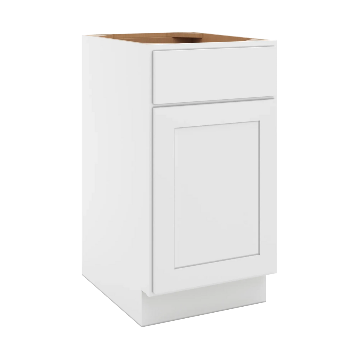 cnc luxor white 18 w single door base cabinet w 2 pullout shelf